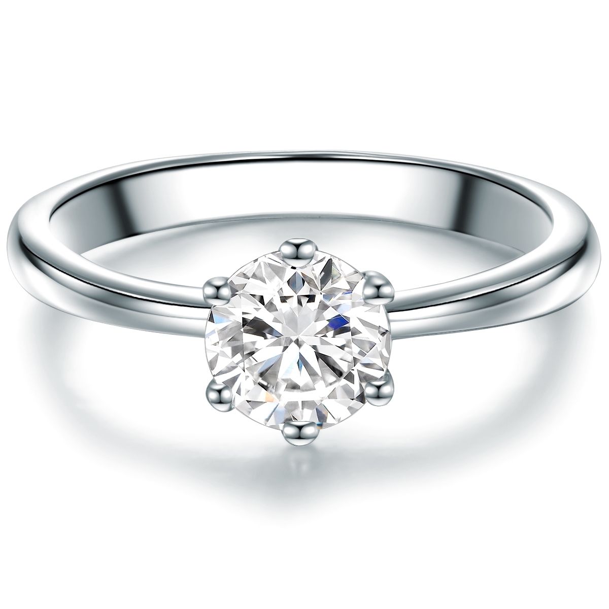 Trilani – Anello Solitario In Argento Sterling 925 Con Zirconia A Cuore, Placcato Rodio, Per Fidanzamento O Regalo - 3