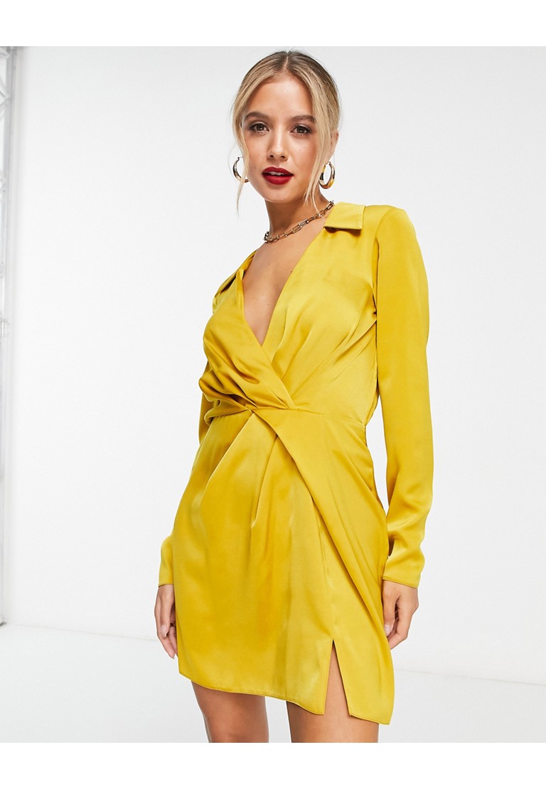 Satin Twist Mini Dress