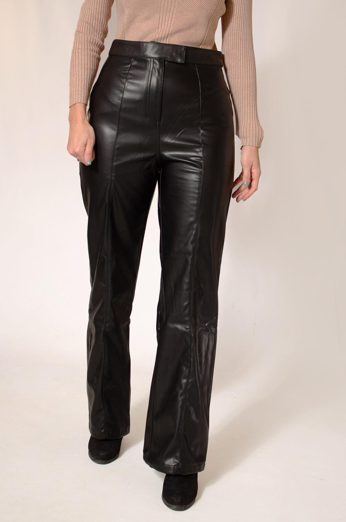 Felis Leather Look Wide Leg Trousers