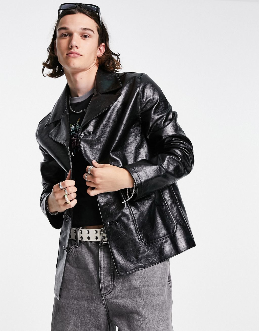 Collusion leather on sale jacket
