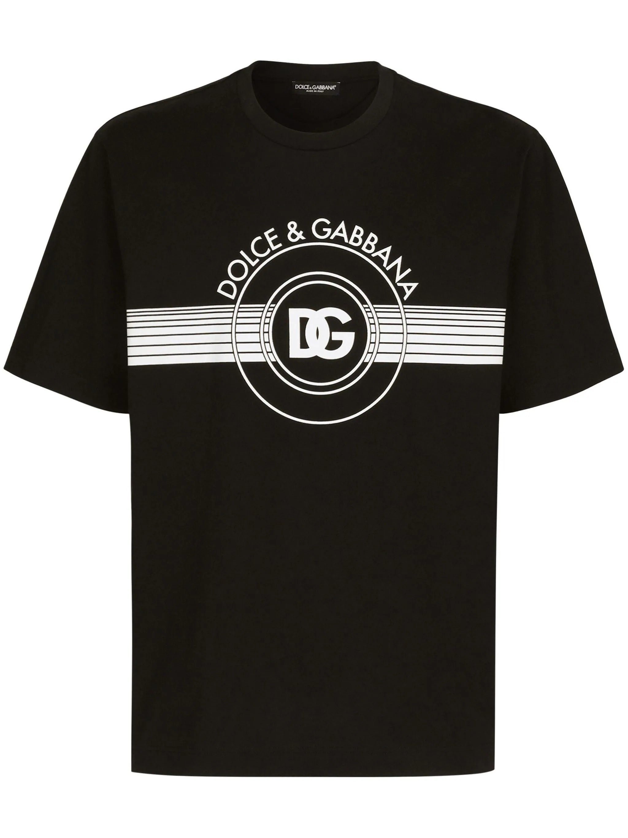 【DOLCE＆GABBANA】サテンDGパッチ付きインターロックTシャツ DOLCE＆GABBANA】サテンDGパッチ付きインターロックTシャツ