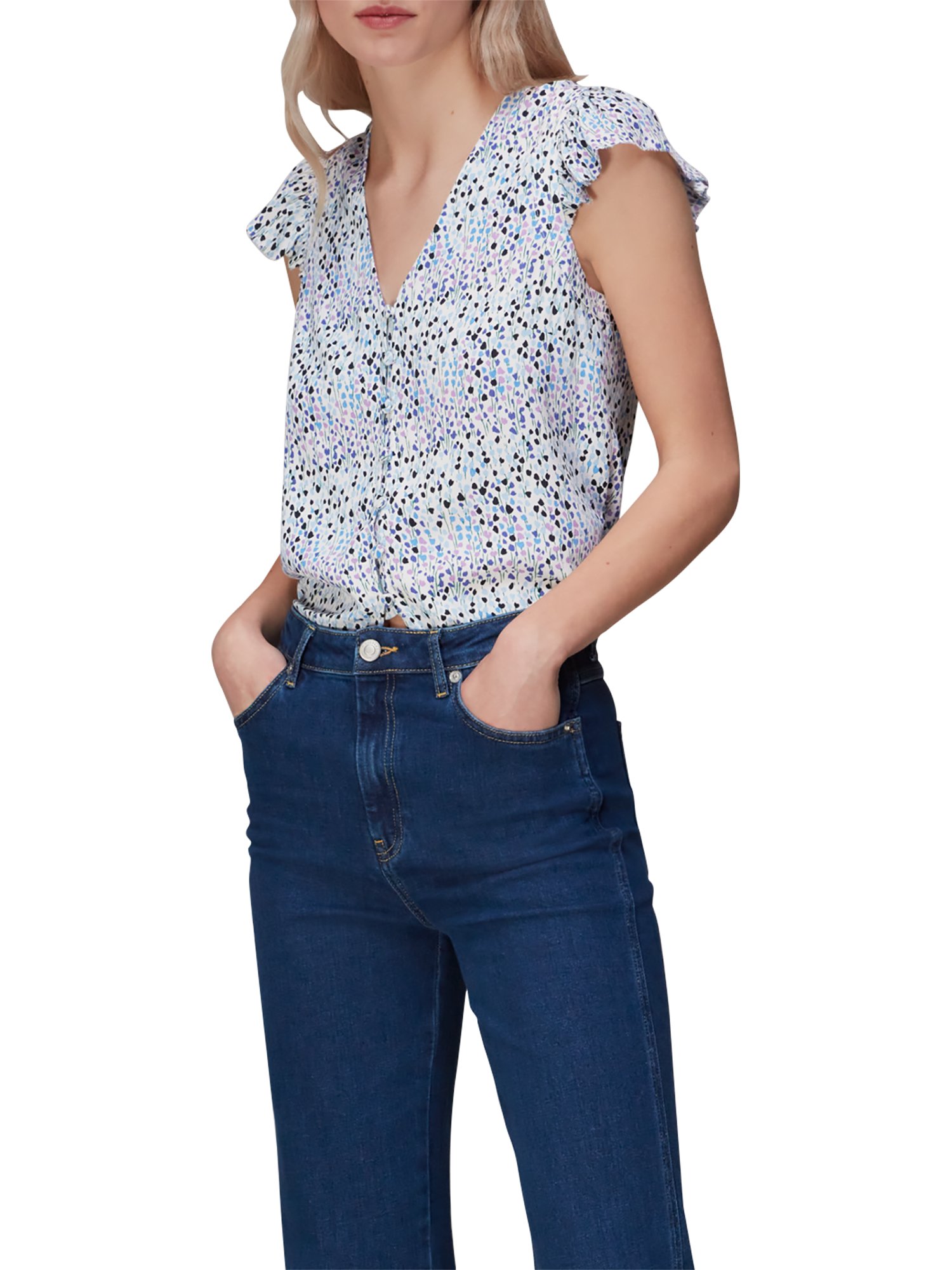 Split Tulip Sleeve Top - Candy Cane Lane