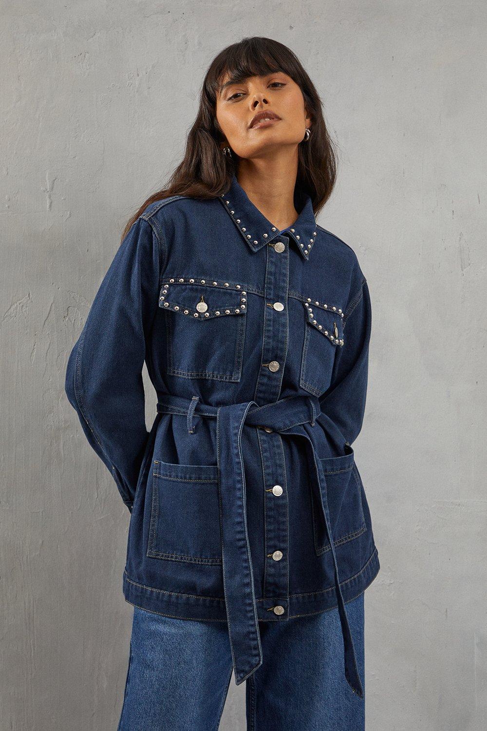 Ready To Charm Belted Denim Jacket