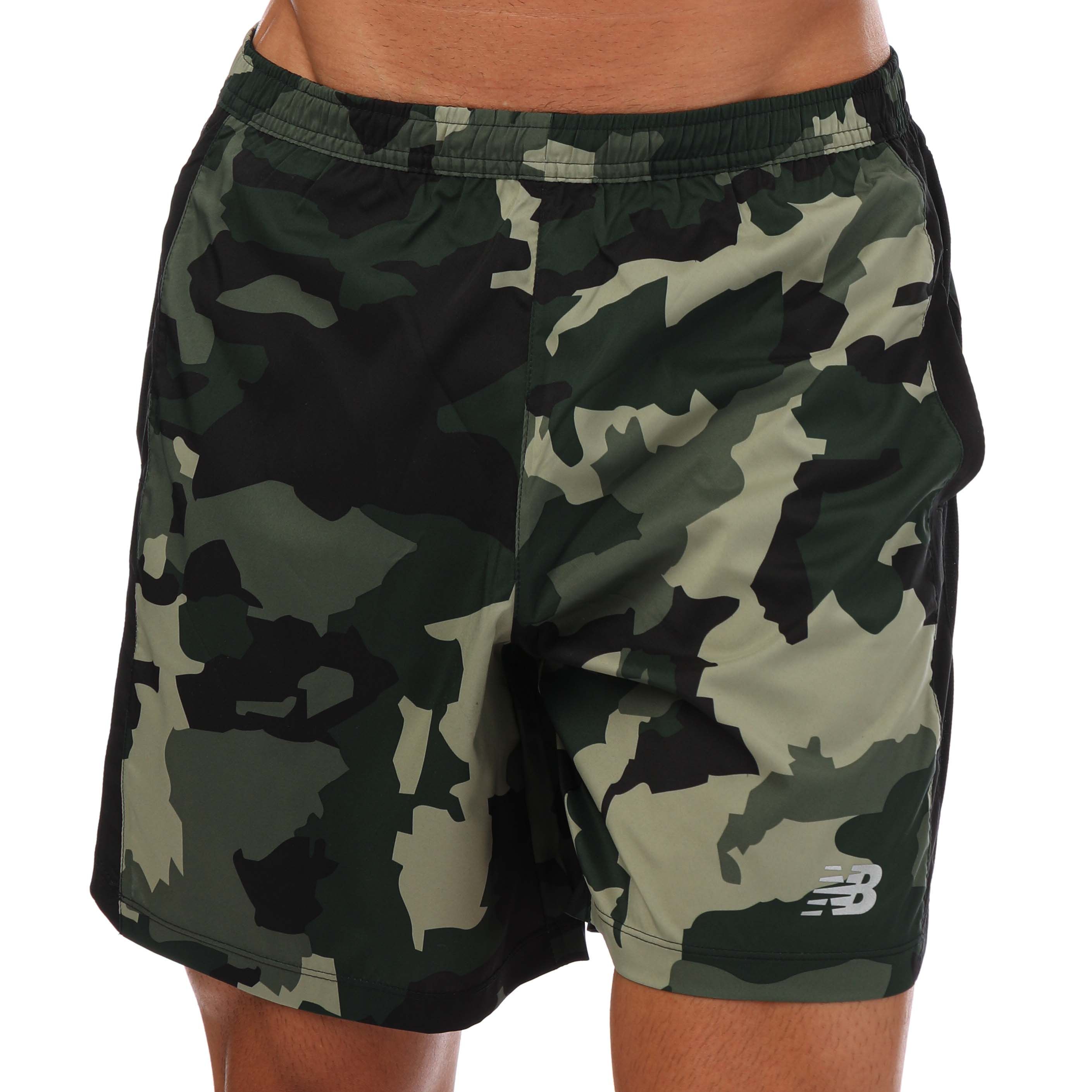 Men s New Balance Printed Accelerate 7 Inch Shorts In Camo