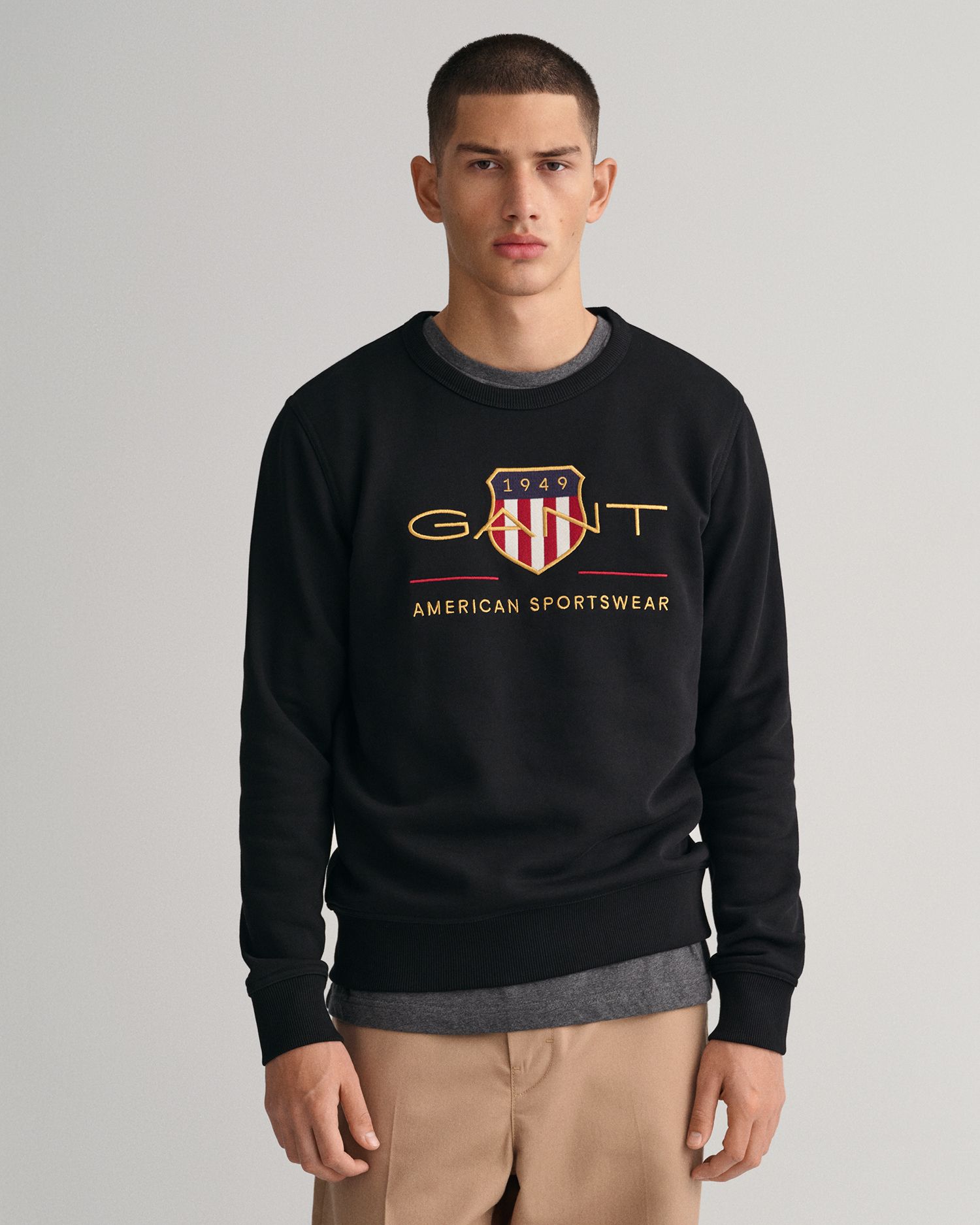 Pull GANT D1 Tonal Archive Shield Col C Pour Homme - Laine, Style Classique