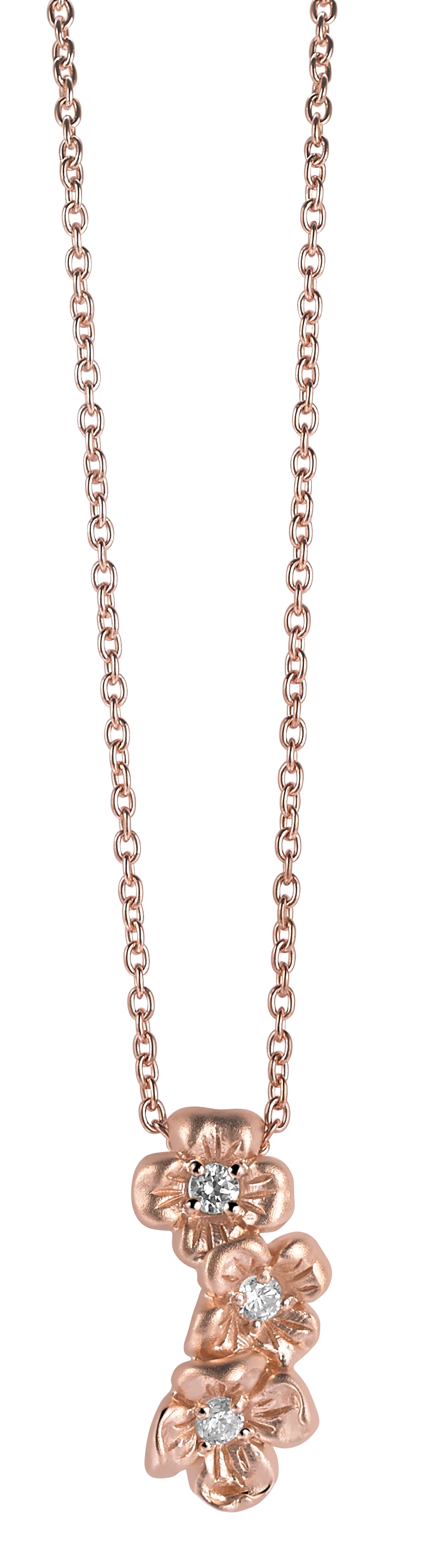 Orphelia ZK-7381 - Collier Hearts - Zilver 925 Rosé - Zirkonia - 44 cm