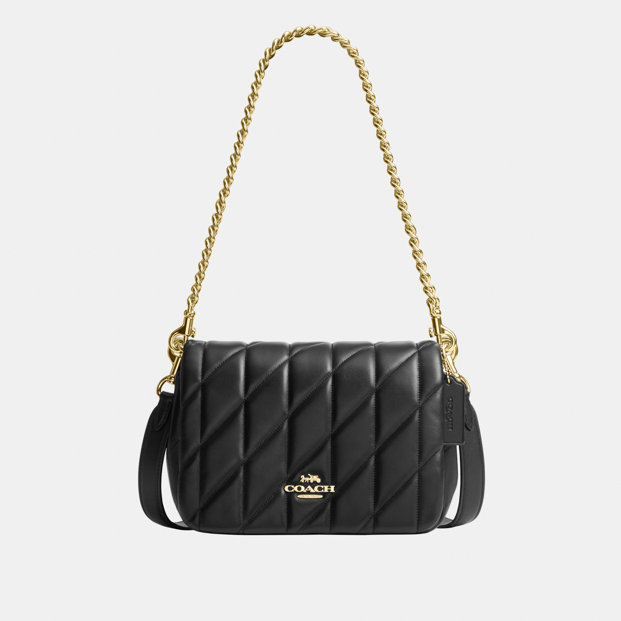 Quinn Quilted Clear Bag Black Patent