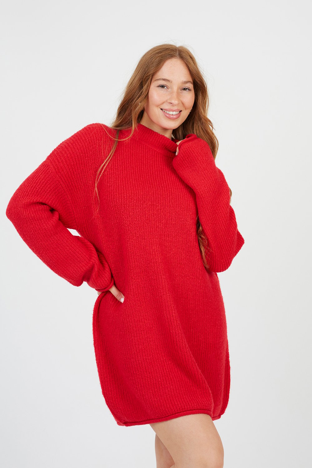 150 135 Turtle Neck Basic Jumper Red main image 1