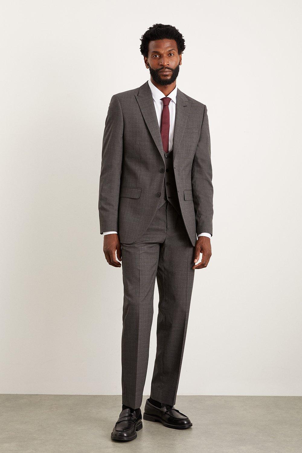 Extra Slim Fit Suit Charcoal Shorter Sleeve~ Shorter Jacket main image 1