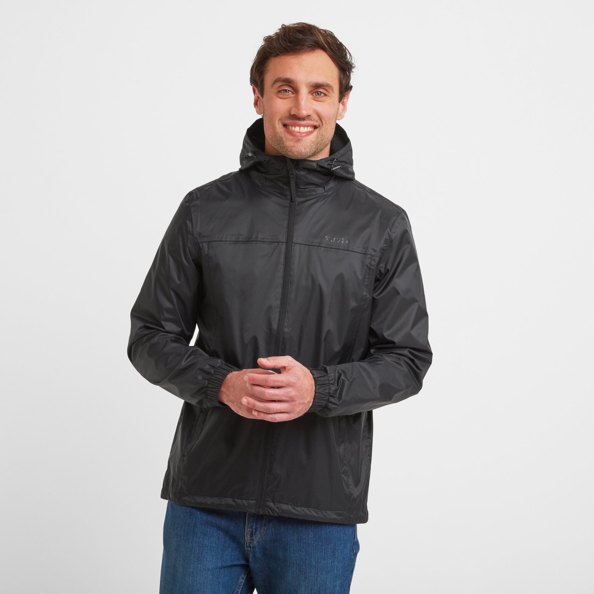 Craven Mens Waterproof Packaway Jacket Black