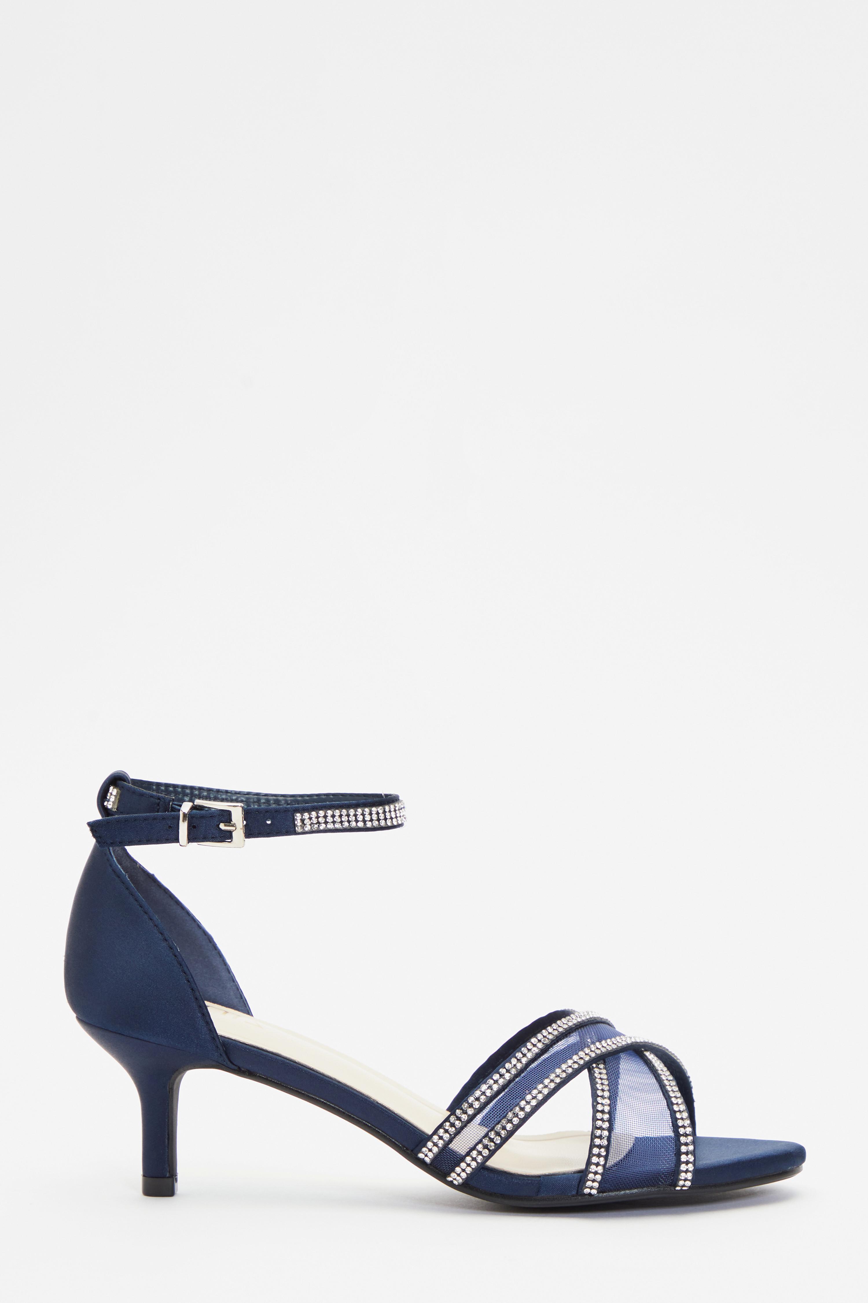 Navy discount diamante sandals