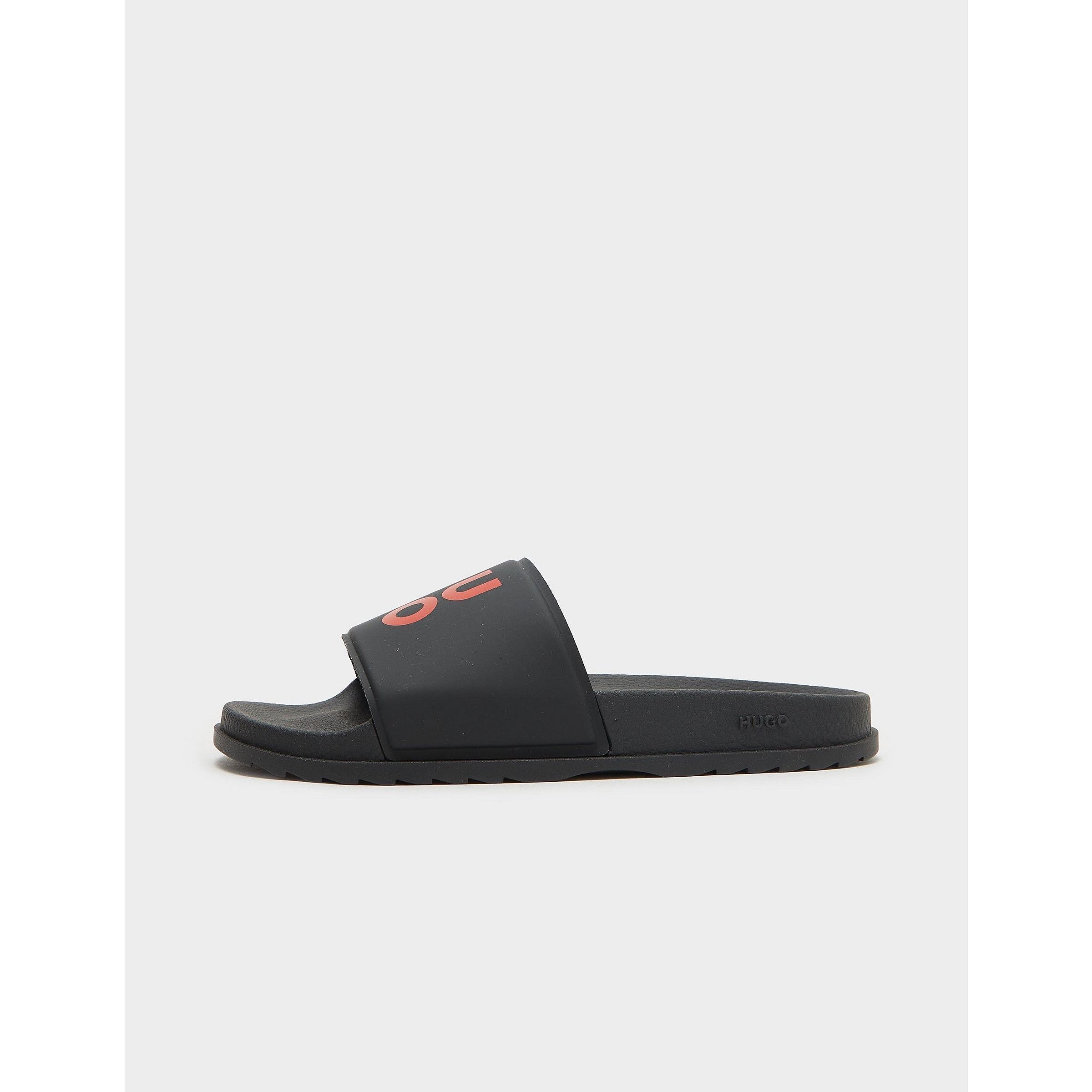 Men's Hugo Boss Sliders With Logo in Black