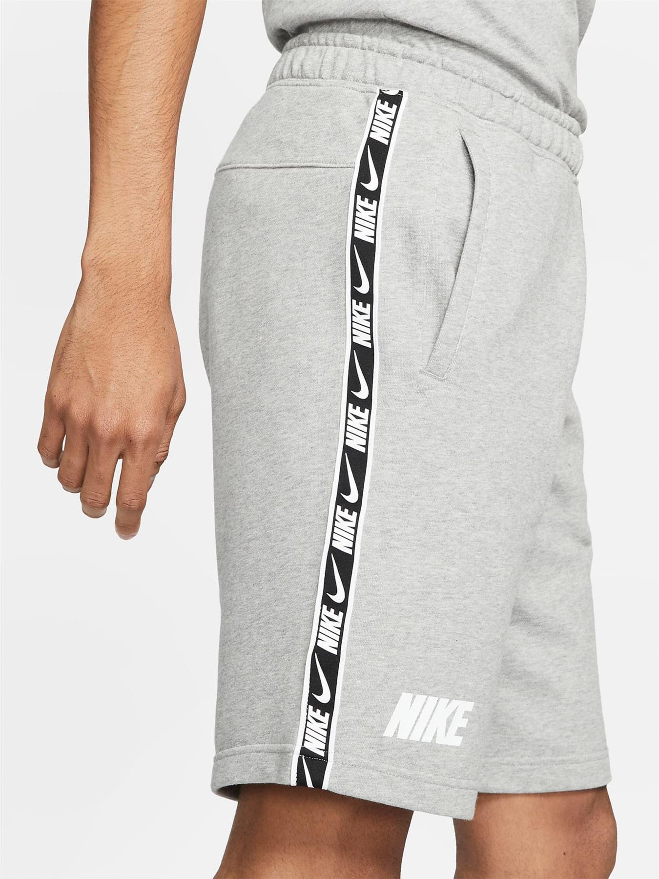 mens nike fleece shorts grey