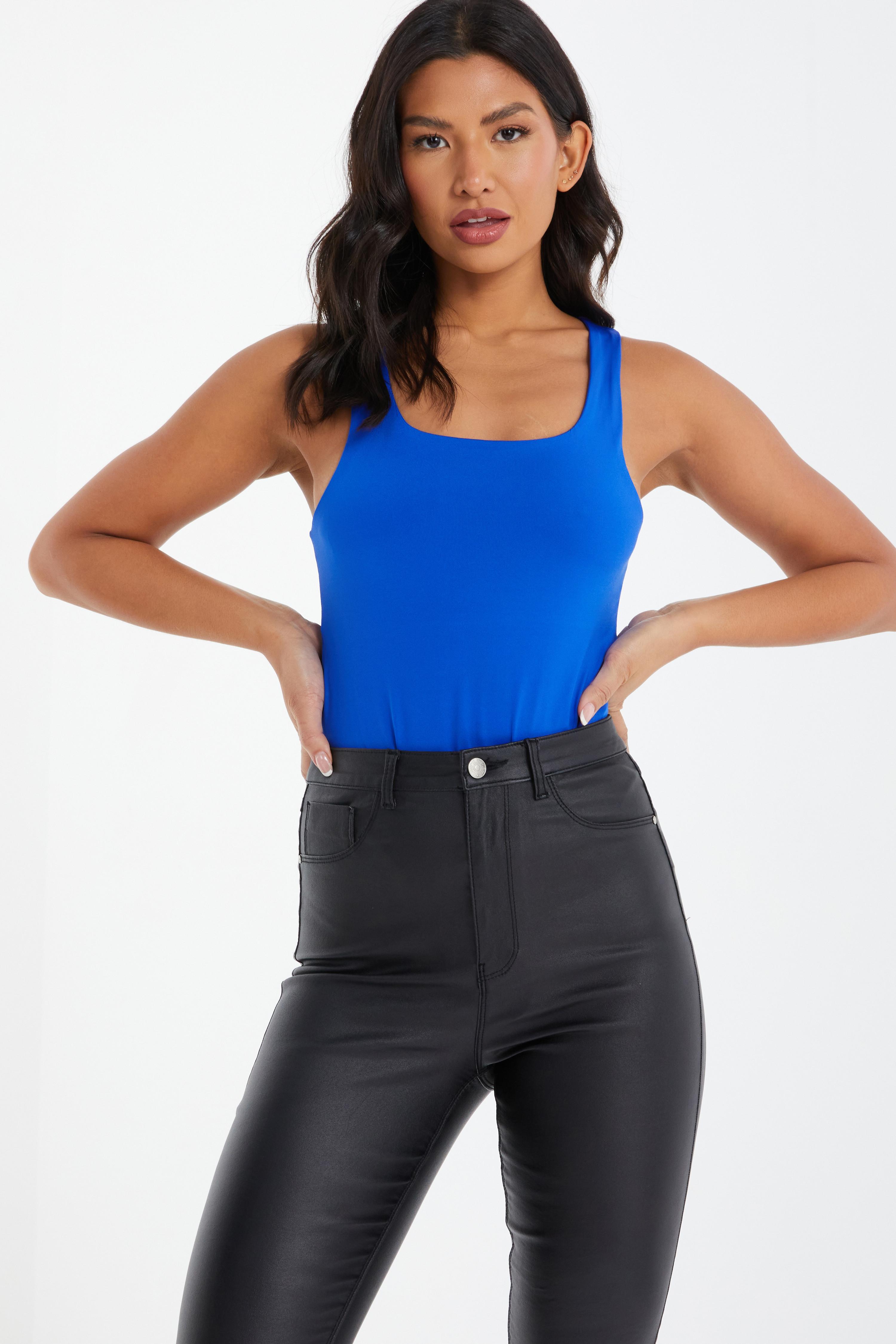 Royal Blue Square Neck Bodysuit