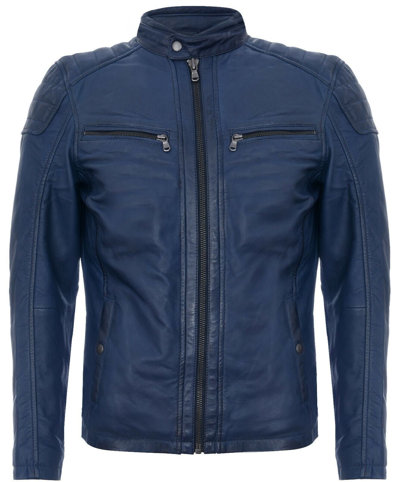 Redbridge Leren herenjack van kunstleer, bikerjack met capuchon, zwart - wit, XL