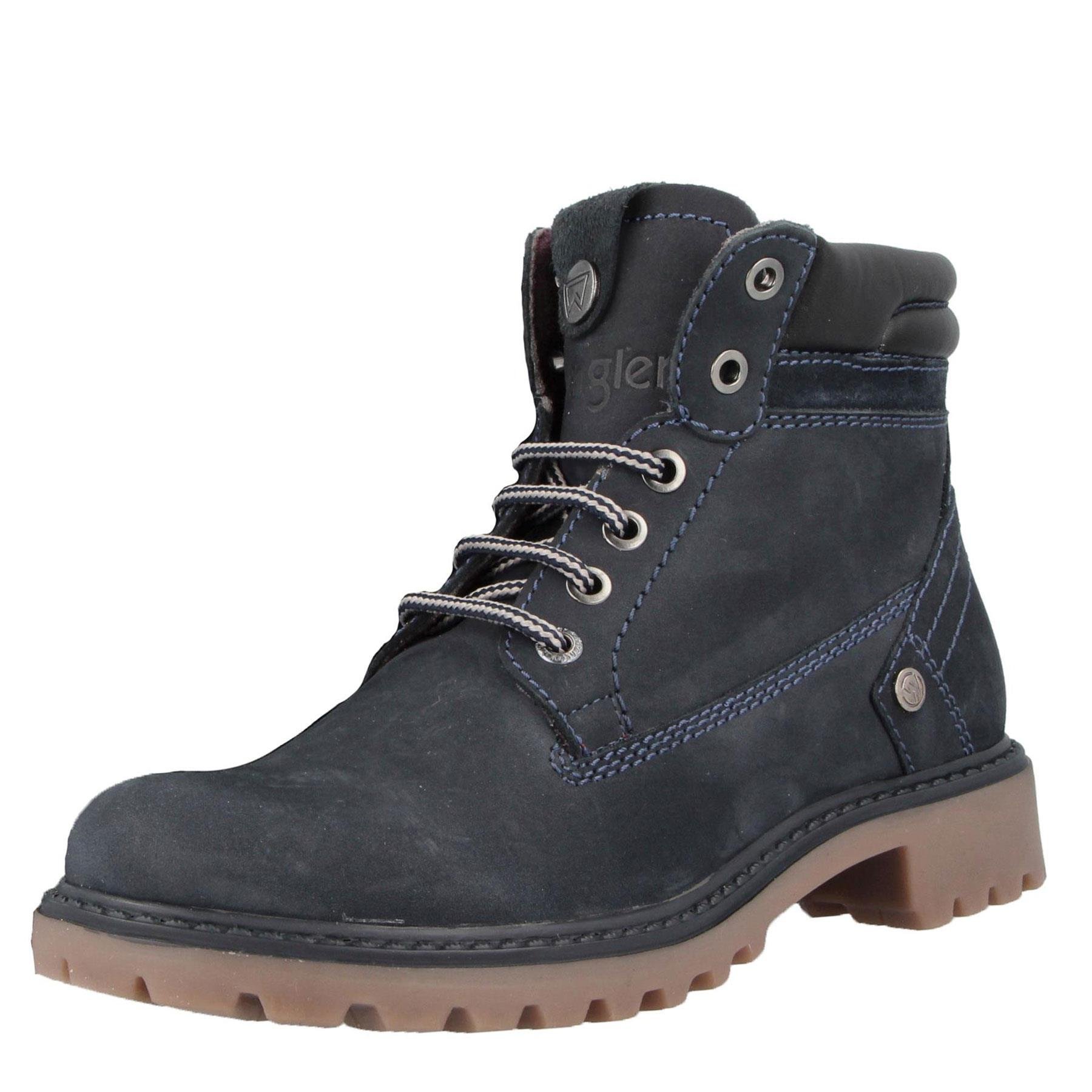 Wrangler Creek Leather Navy Womens Lace Up Boots