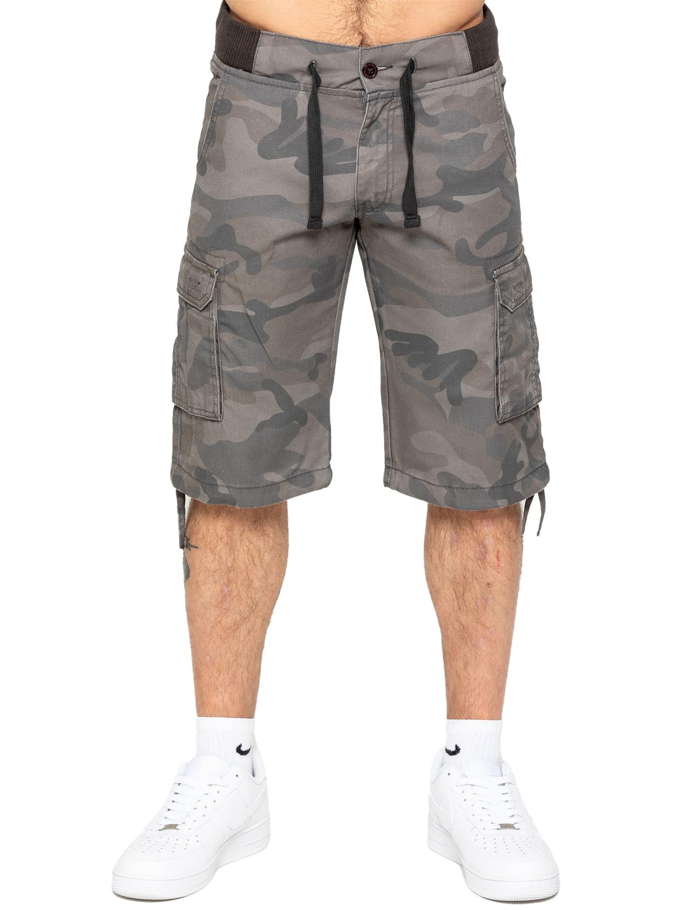 989Zé ENZO Men's Cargo Trousers Elastic Waist Camo Combat Pants