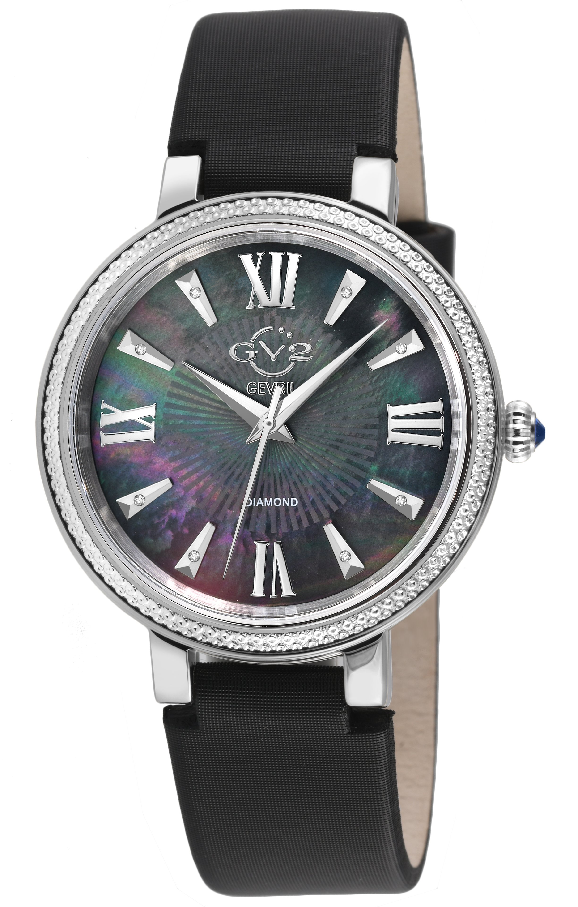 GV2 by Gevril Women’s 12531 Genoa Swiss Quart MOP Black Diamond Steel Watch GV2 by Gevril Womens 12531 Genoa Swiss Quartz MOP Black Dial  main image 4