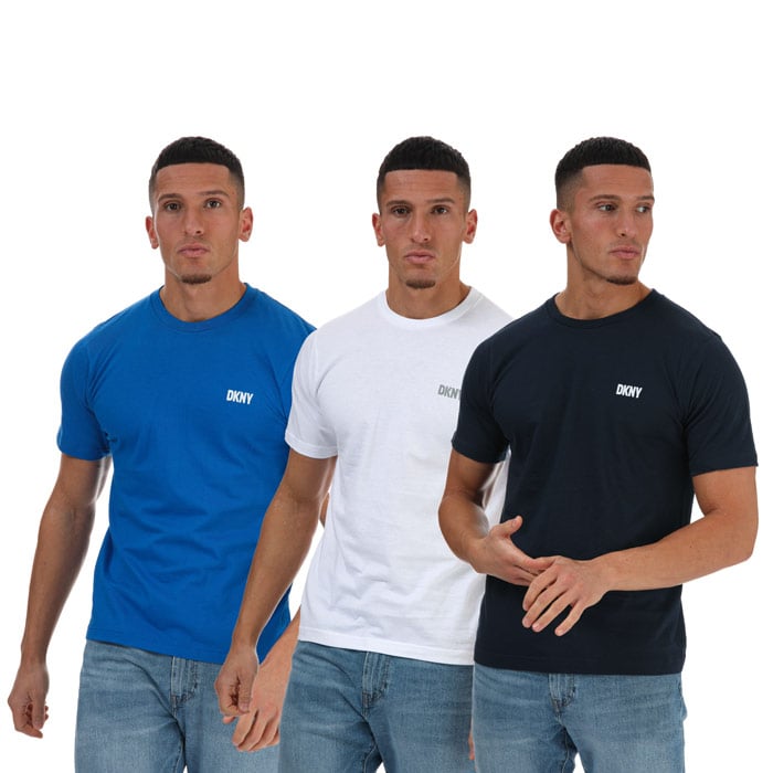 Men's DKNY Giants 3 Pack Lounge TShirts in White Navy