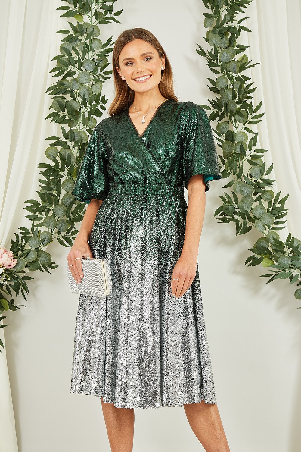 Sequin Ombre Midi Dress