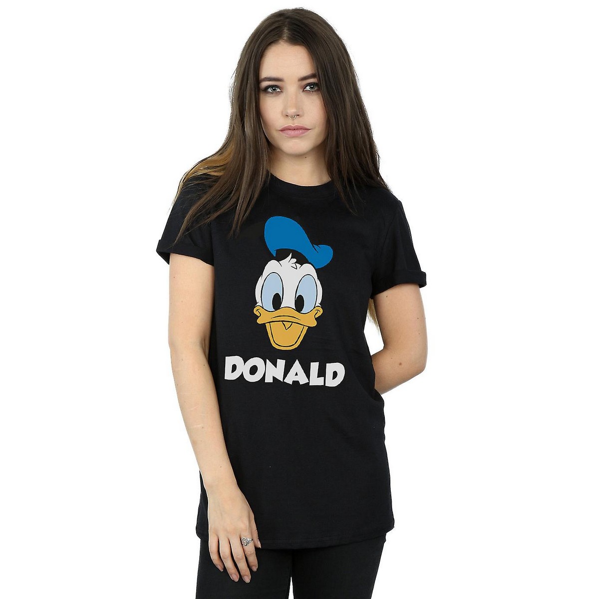 Disney Duck Cartoon Printed Premium Quality Womens Drop Shoulder Tee Legacy Boutiques Bangladesh