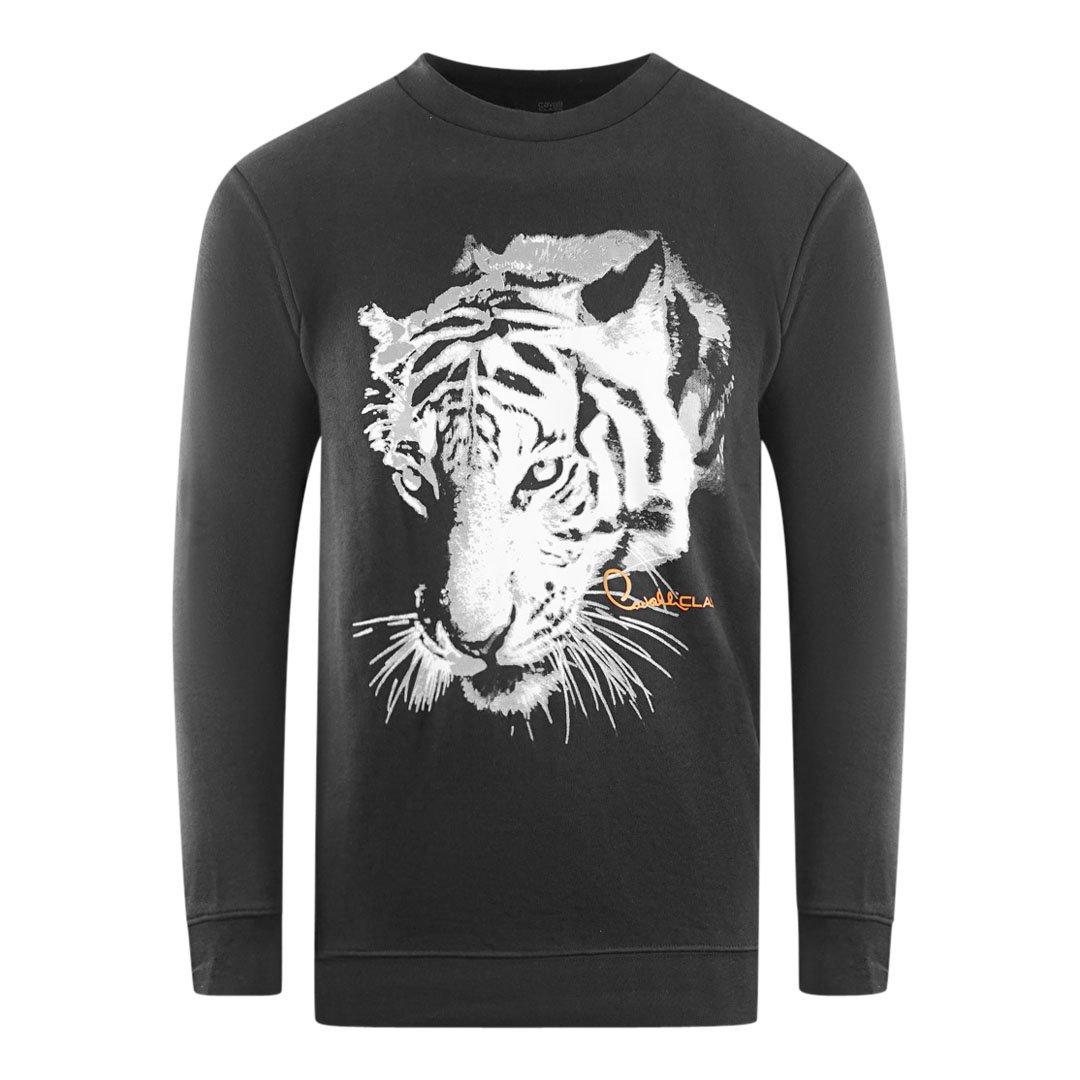 Cavalli Class Splintered Tiger Graphic Iris Blue Sweatshirt