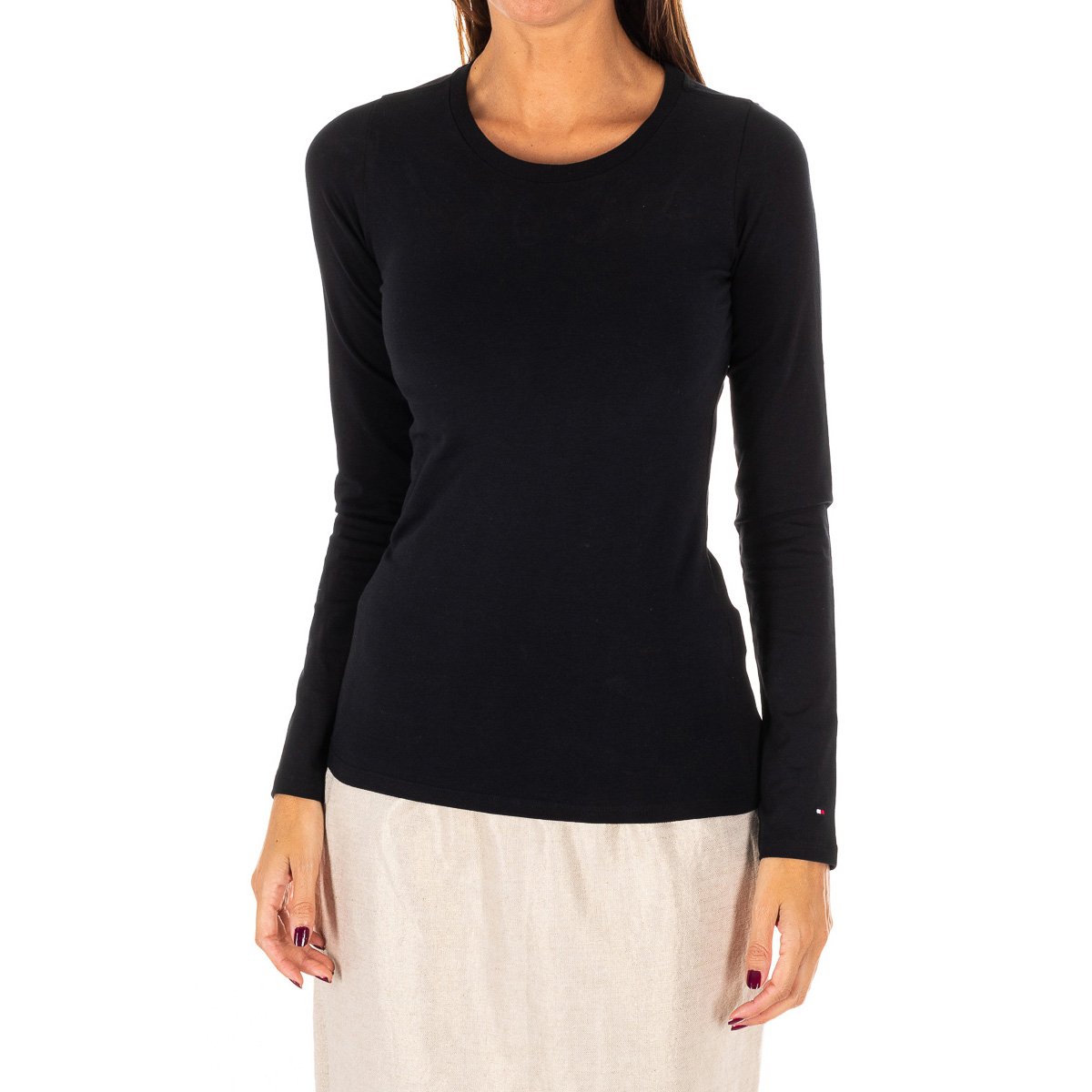 Women s Long sleeved Round Neck T shirt 1487904677