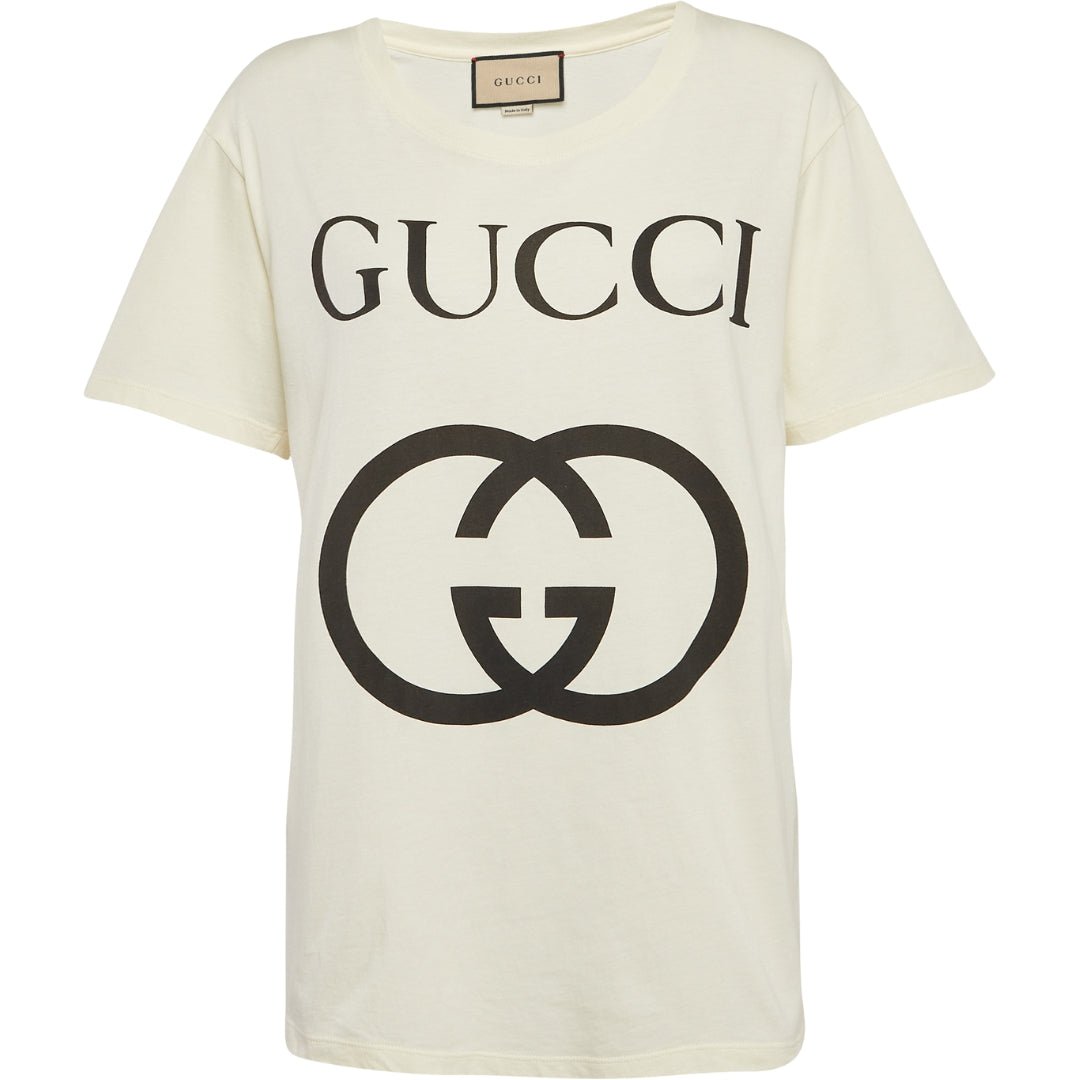 グッチインターロッキングGGロゴスリムフィットホワイトTシャツ 超絶人気モデル】GUCCI グッチ XL インターロッキング GG Tシャツ
