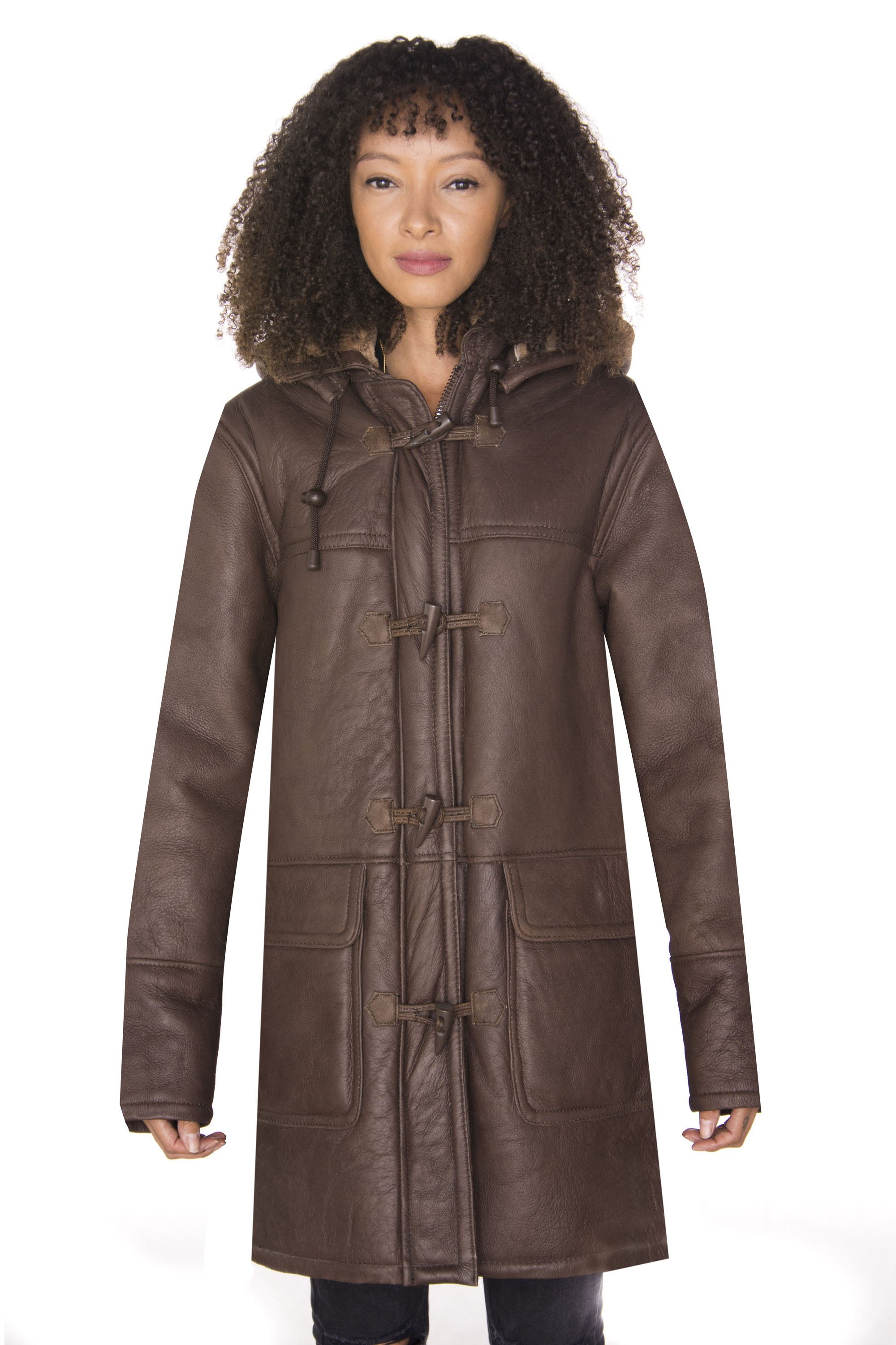 herlipto Long Fitted Duffle Coat M ブラウン Hooded reversible duffle-coat - Brown | Hermès UAE