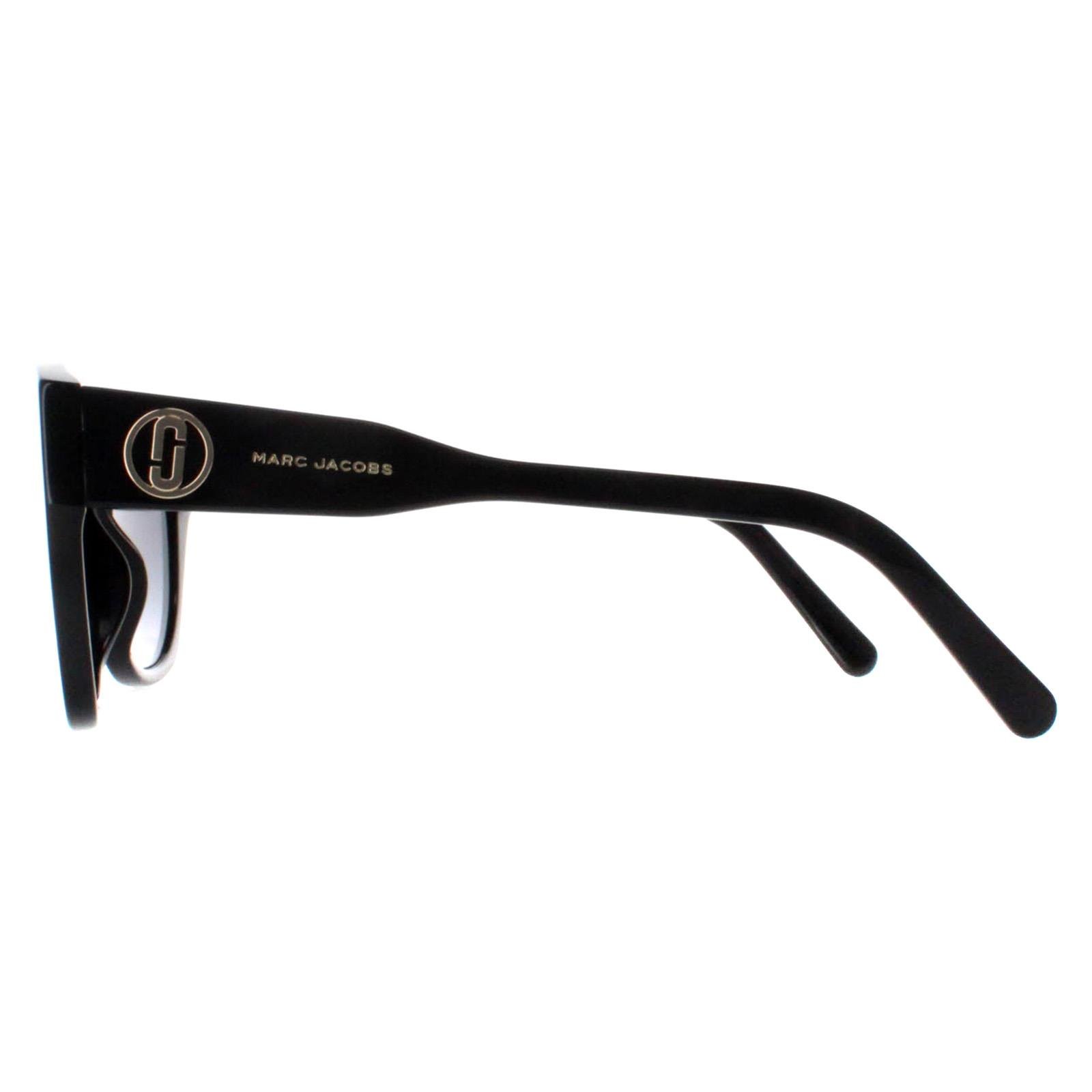 Marc Jacobs Cat Eye Womens Shiny Black Dark Grey Gradient MARC 732/S