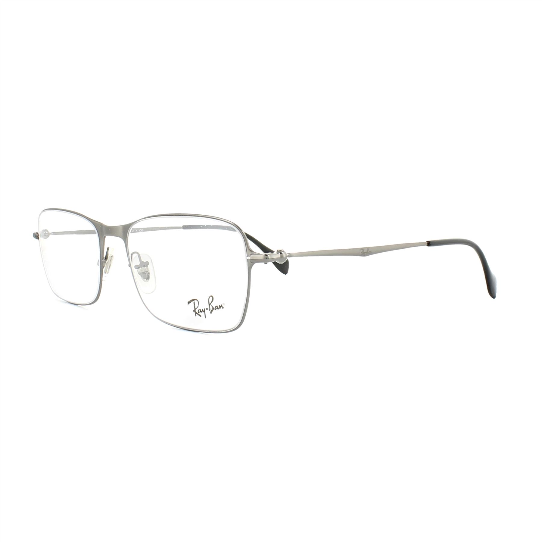 Ray-Ban Rectangular Matt Gunmetal Mens Glasses Frames
