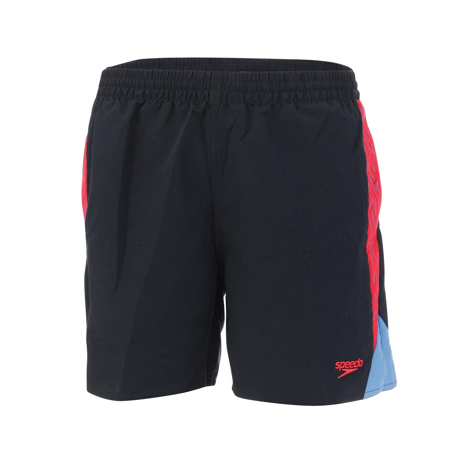Men's Speedo Hyperboom Splice 16 inch Swimhorts in Navy Red