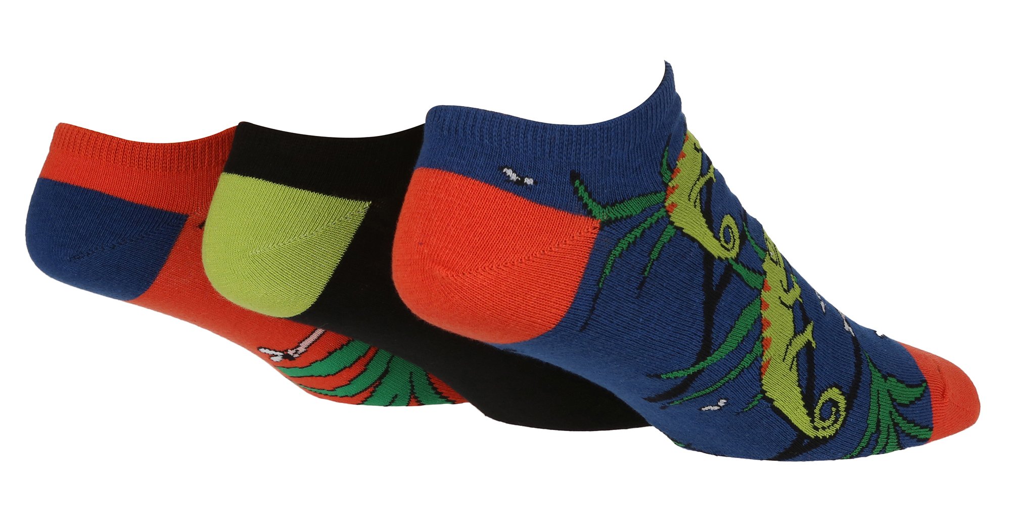 krautwear sneakersokken voor heren en dames, 2 paar, grappige kleurrijke motieven, katoen, chili