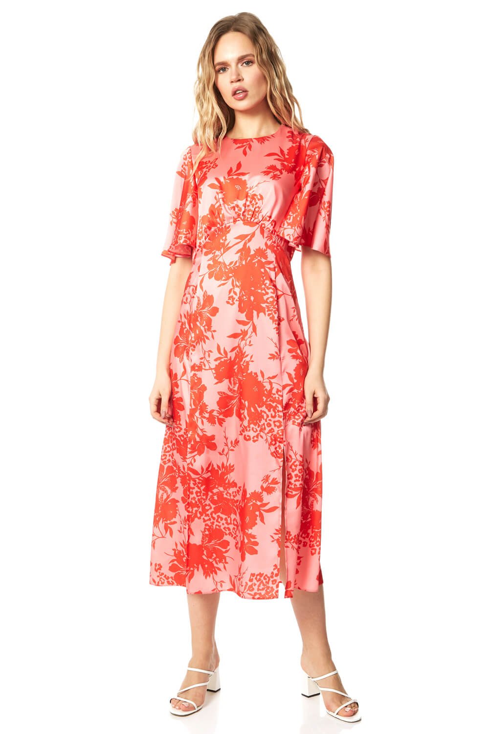Onda Midi Dress in Multi Floral Conversational Print