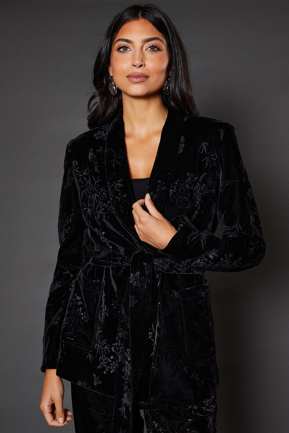 Woven Floral Blazer main image 1