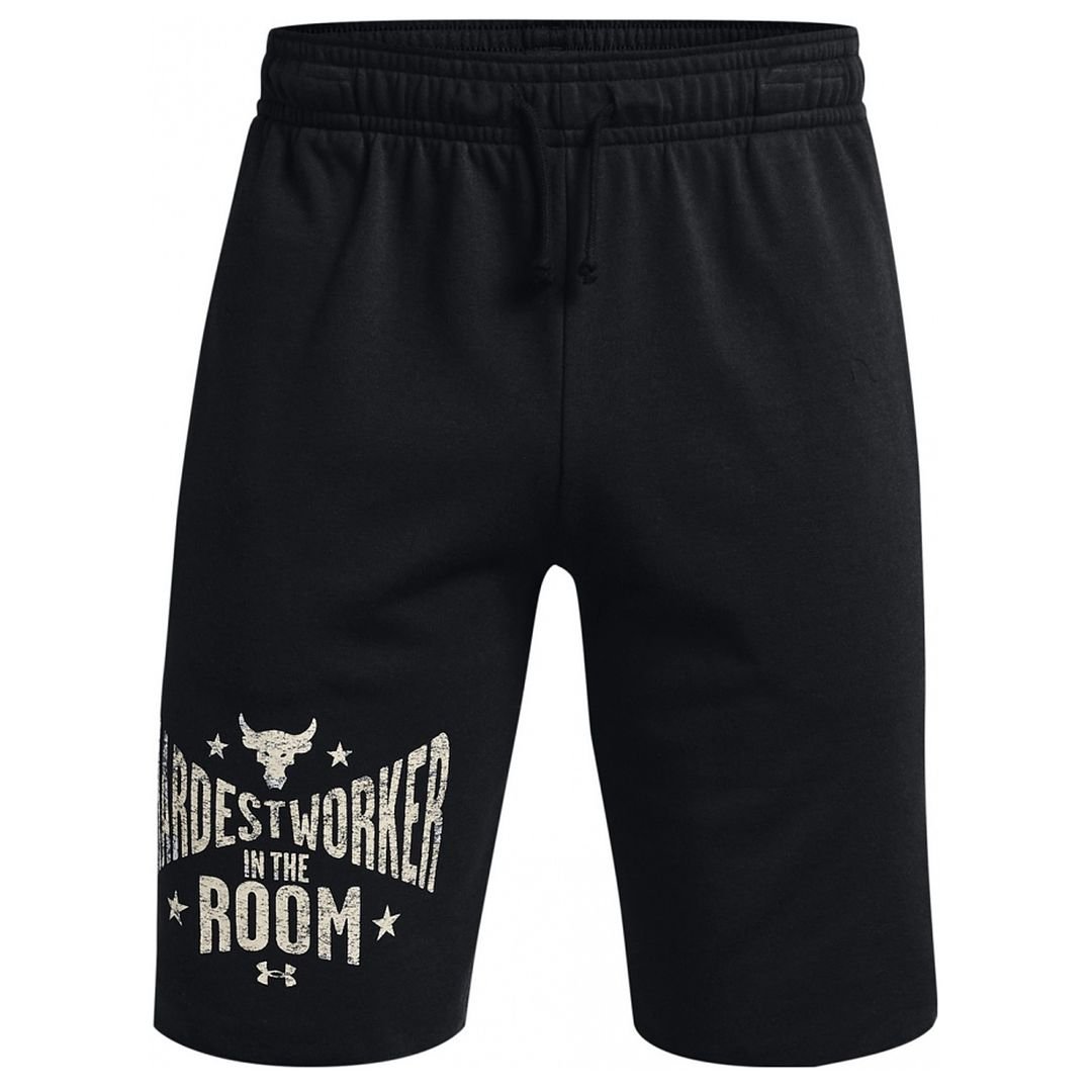 Under Armor Project Rock Terry Mens Black Shorts