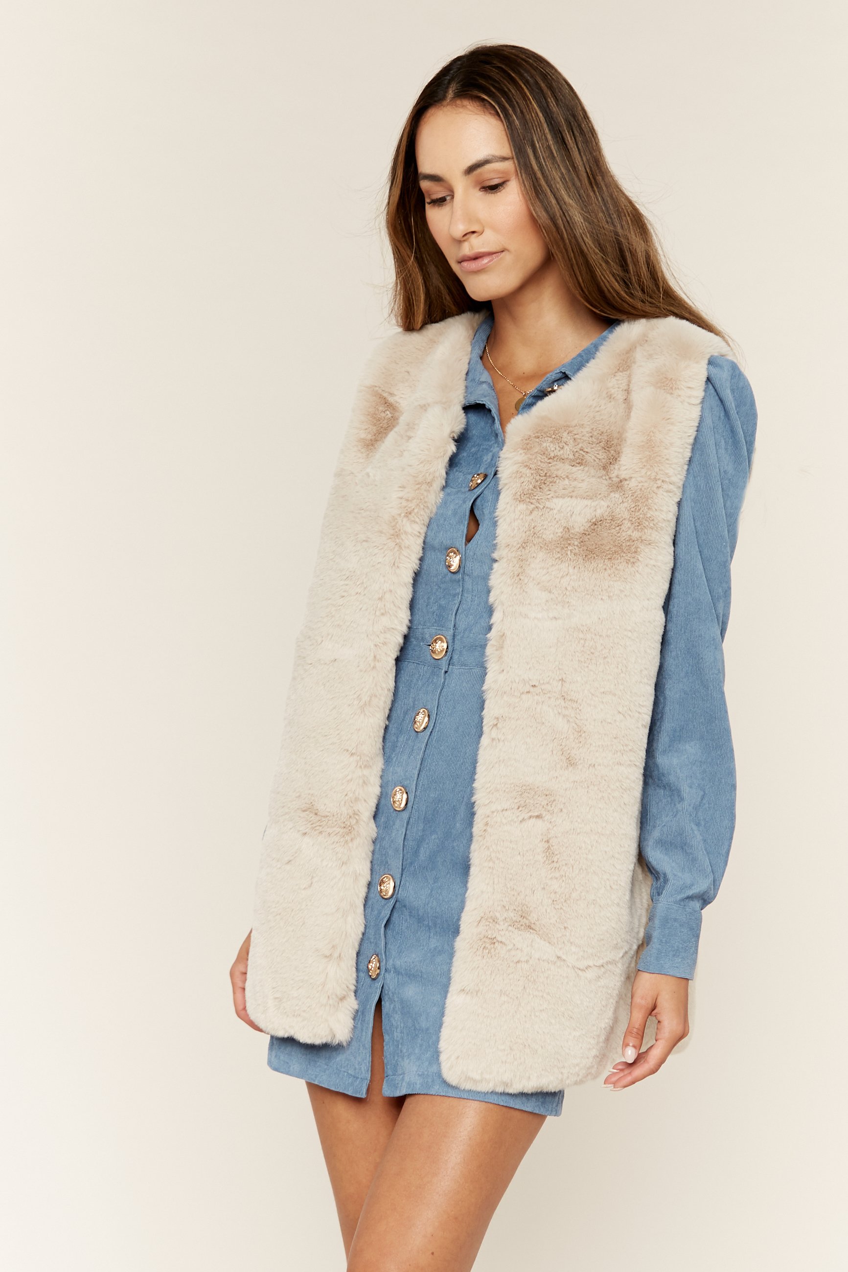 NORI FAUX FUR GILET main image 1