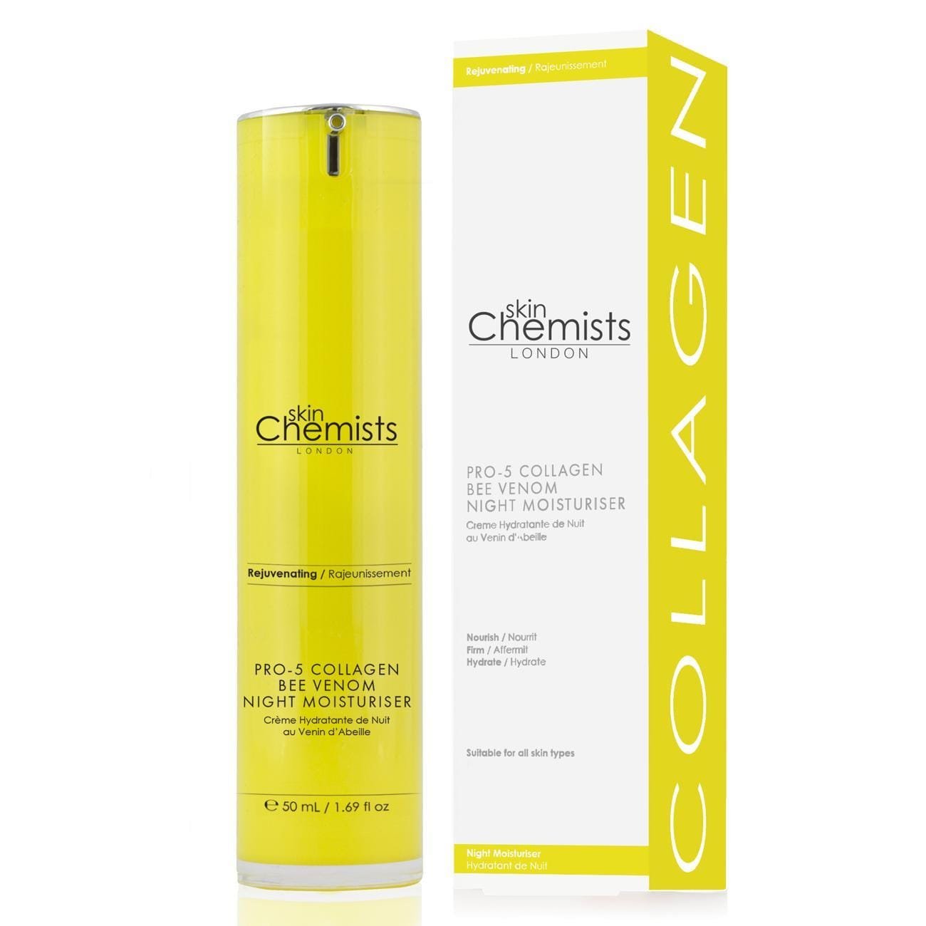 skinChemists Pro-5 Collagen Bienengift Nacht Feuchtigkeitscreme 50ml