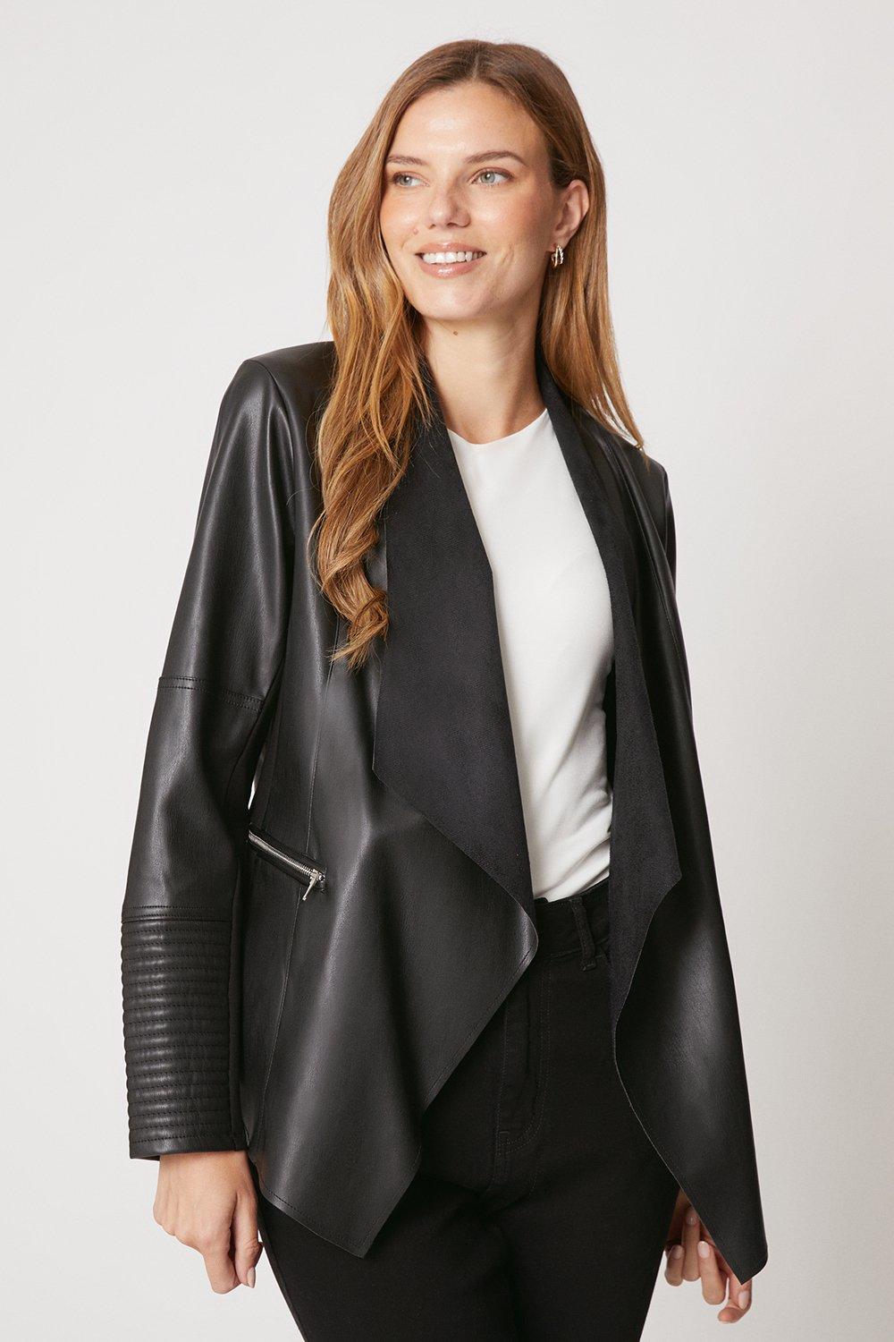 Wallis faux leather waterfall jacket new arrivals