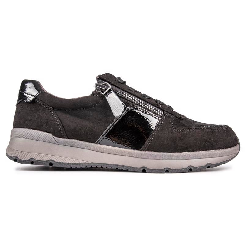 Jana Scarpe Da Ginnastica Donna – Sneakers Con Plateau E Cerniera, Colore Tortora, Taglia 38, Larghezza H