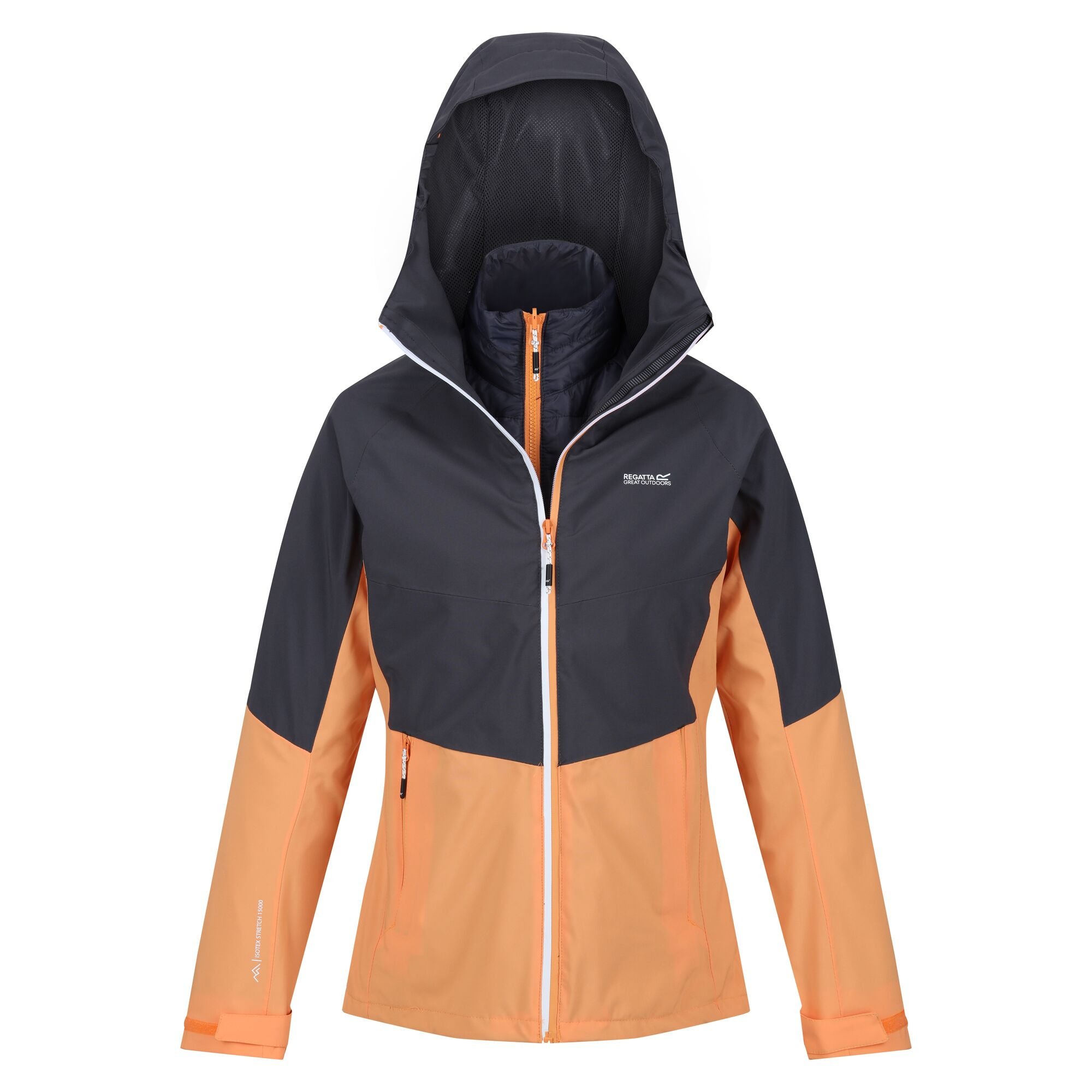 Regatta Womens/Ladies Wentwood VIII 2 in 1 Jacket (Apricot Crush/Seal Grey)