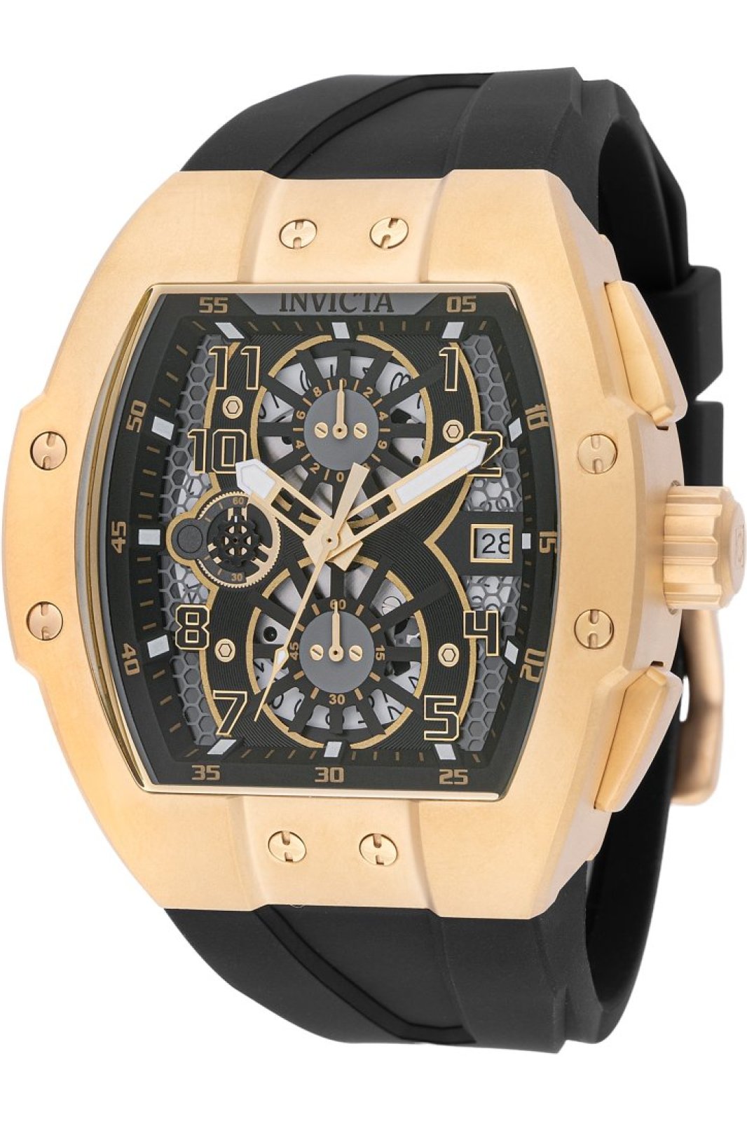 Invicta Racing 48940 Heren Horloge - Quartz Uurwerk - Roestvrij Staal Met Blauwe Wijzerplaat 47mm Colour Black