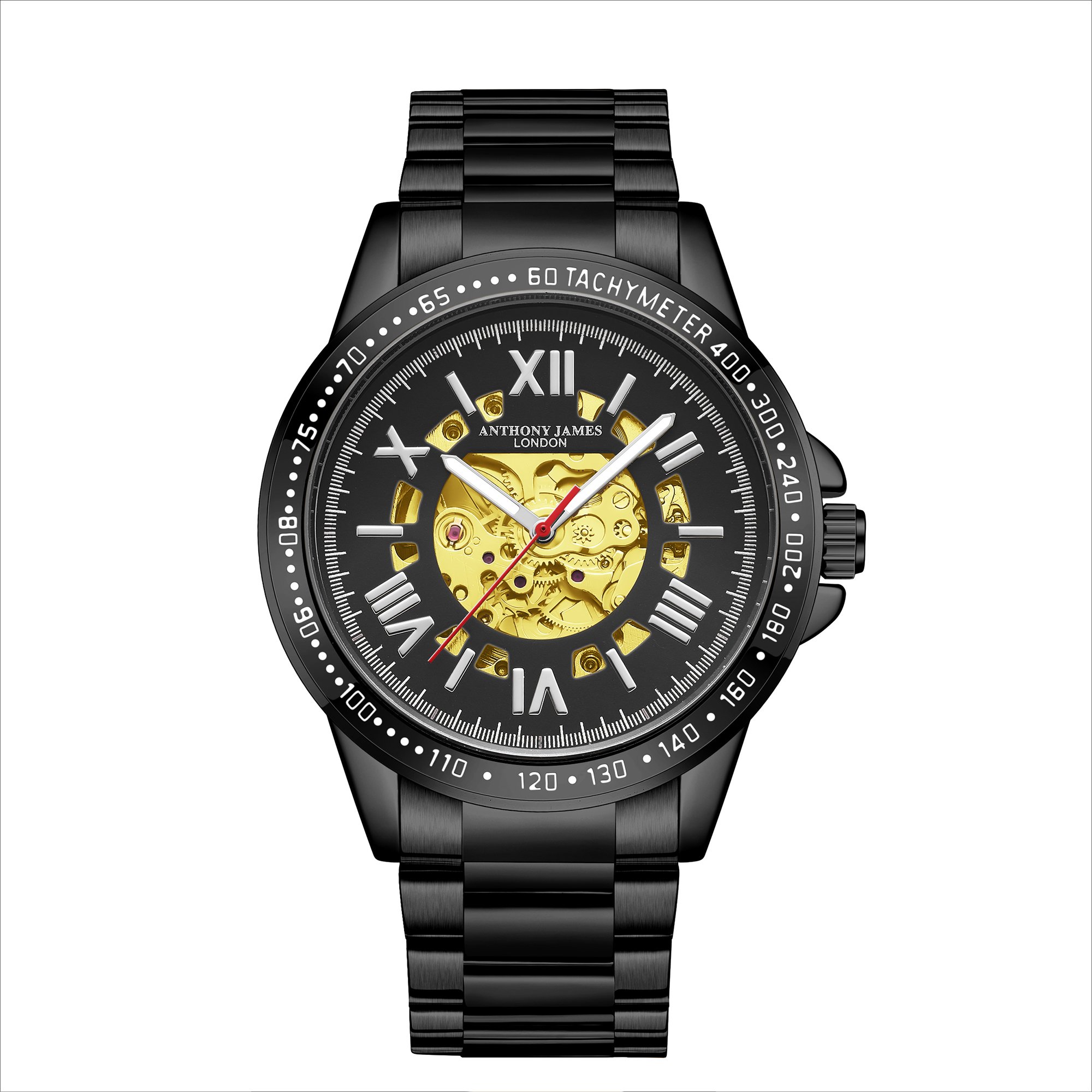 Anthony james luxury automatic skeleton watch sales