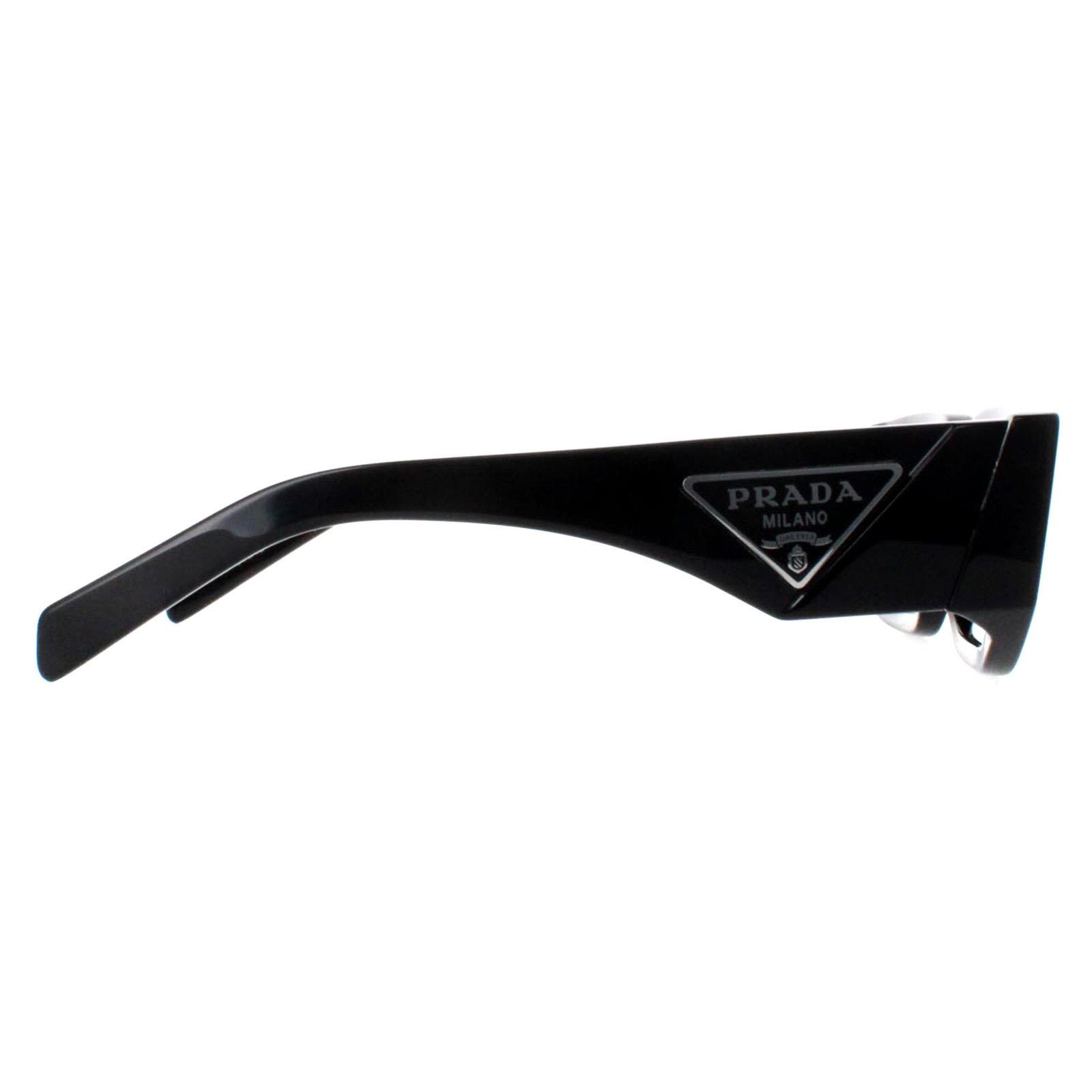 Prada Rectangle Unisex Black Dark Grey PR09ZS