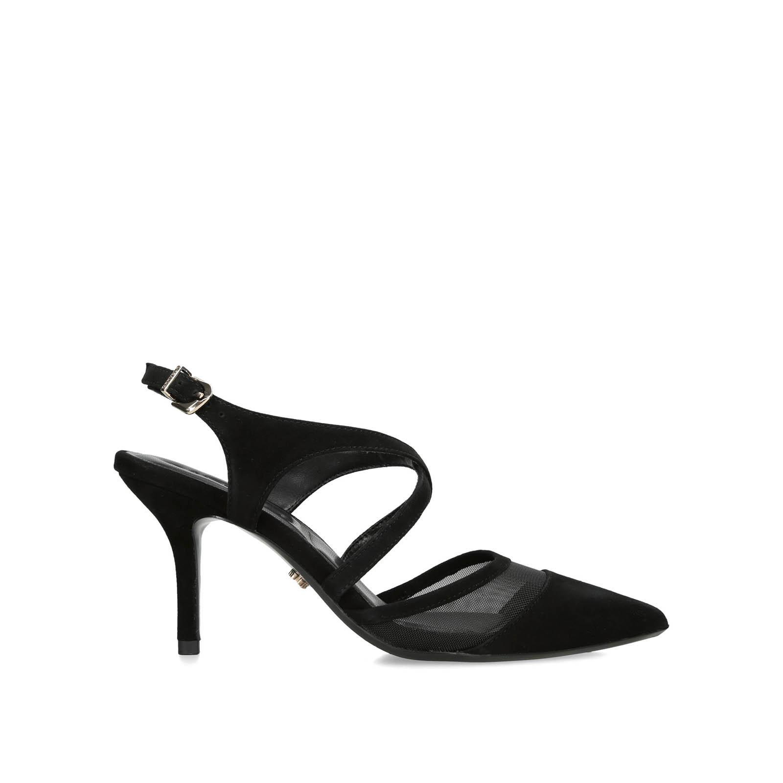 carvela pointed asymmetric strap heels