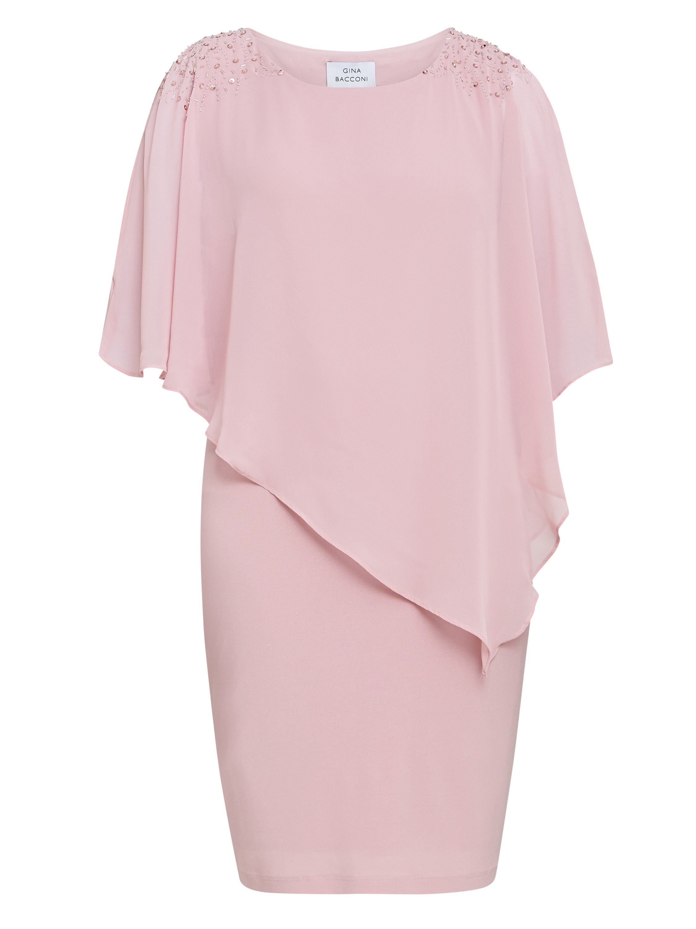 Zenna Beaded Shoulder Chiffon Dress