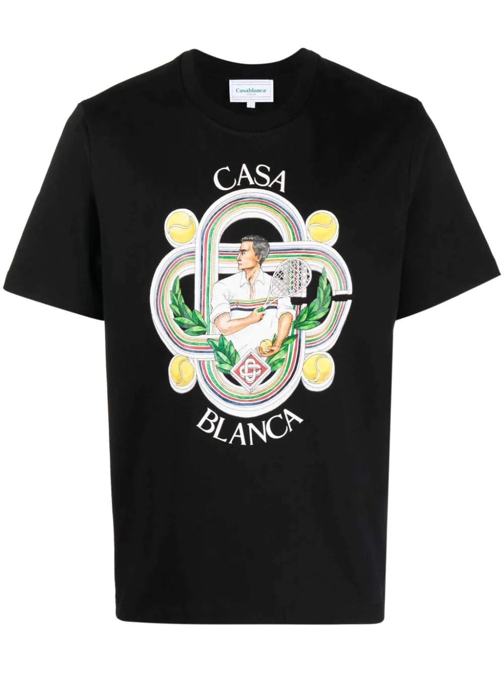Casablanca T-shirt met Le Joueur-print in zwart