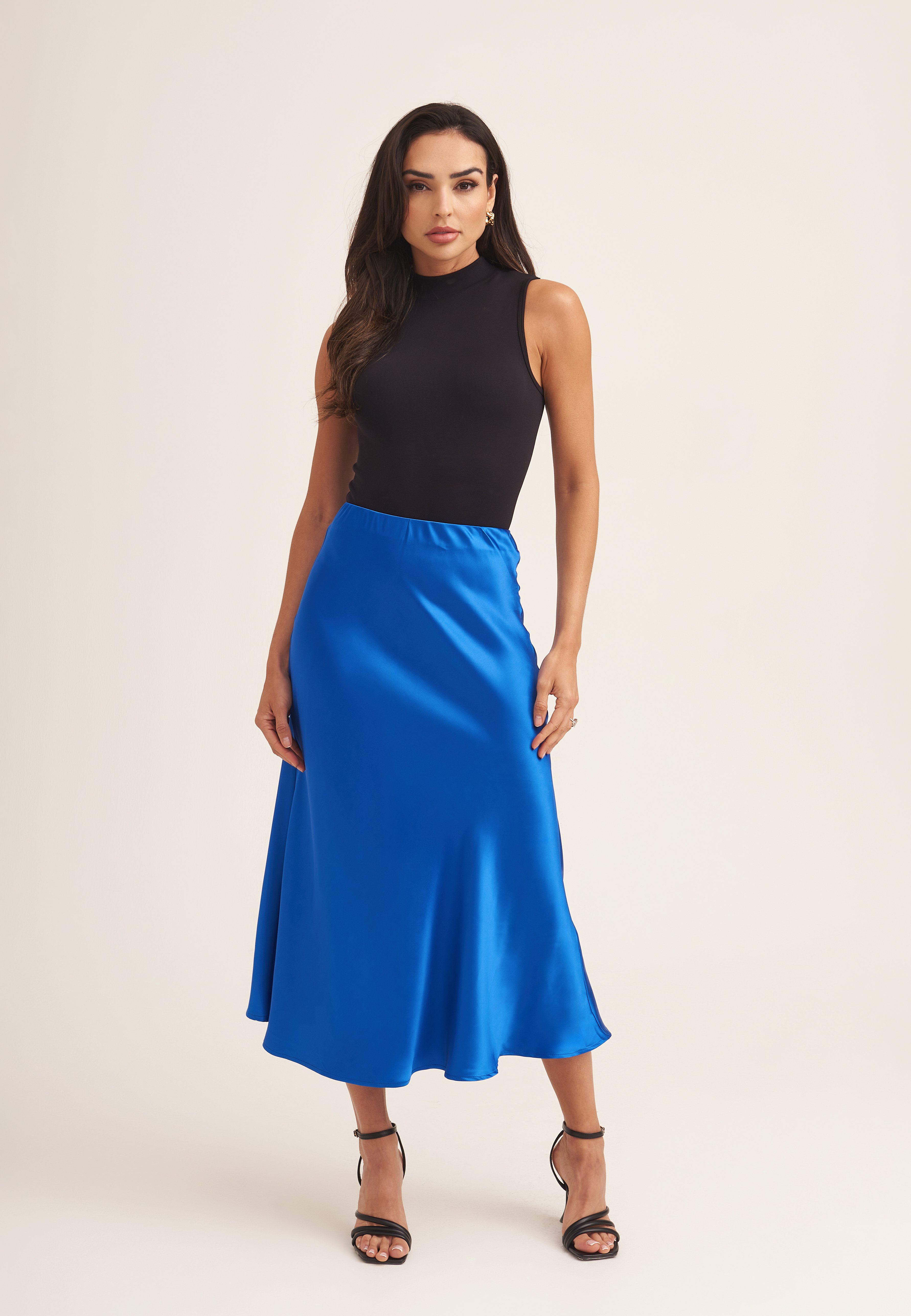 YYAP0NY Satijnen rok maxi rok midi-rok zijden rok maxi rokken voor vrouwen hoge taille rok satijnen rokken voor vrouwen lange rokken voor vrouwen trendy grote maat rok A-lijn midi-rokken champagne
