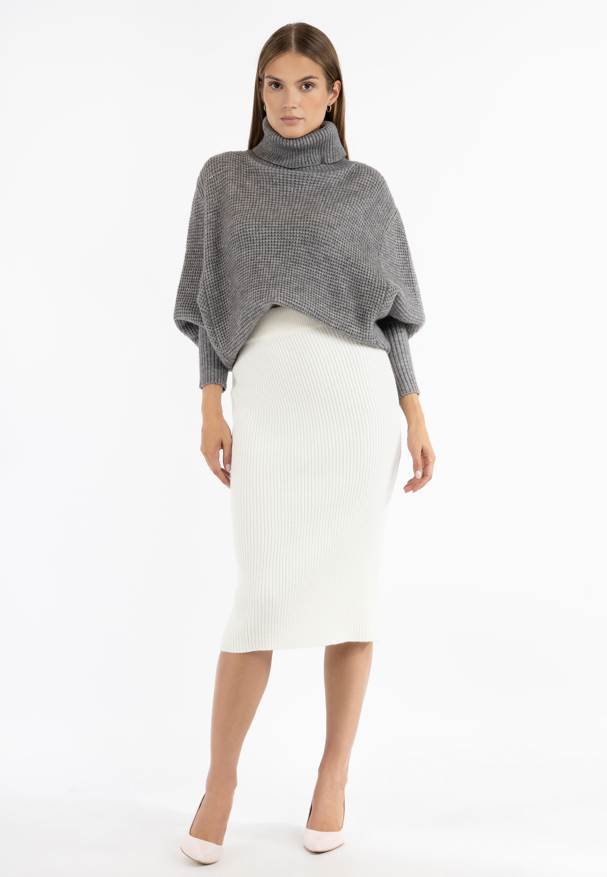 RISA Jupe midi en tricot vanne