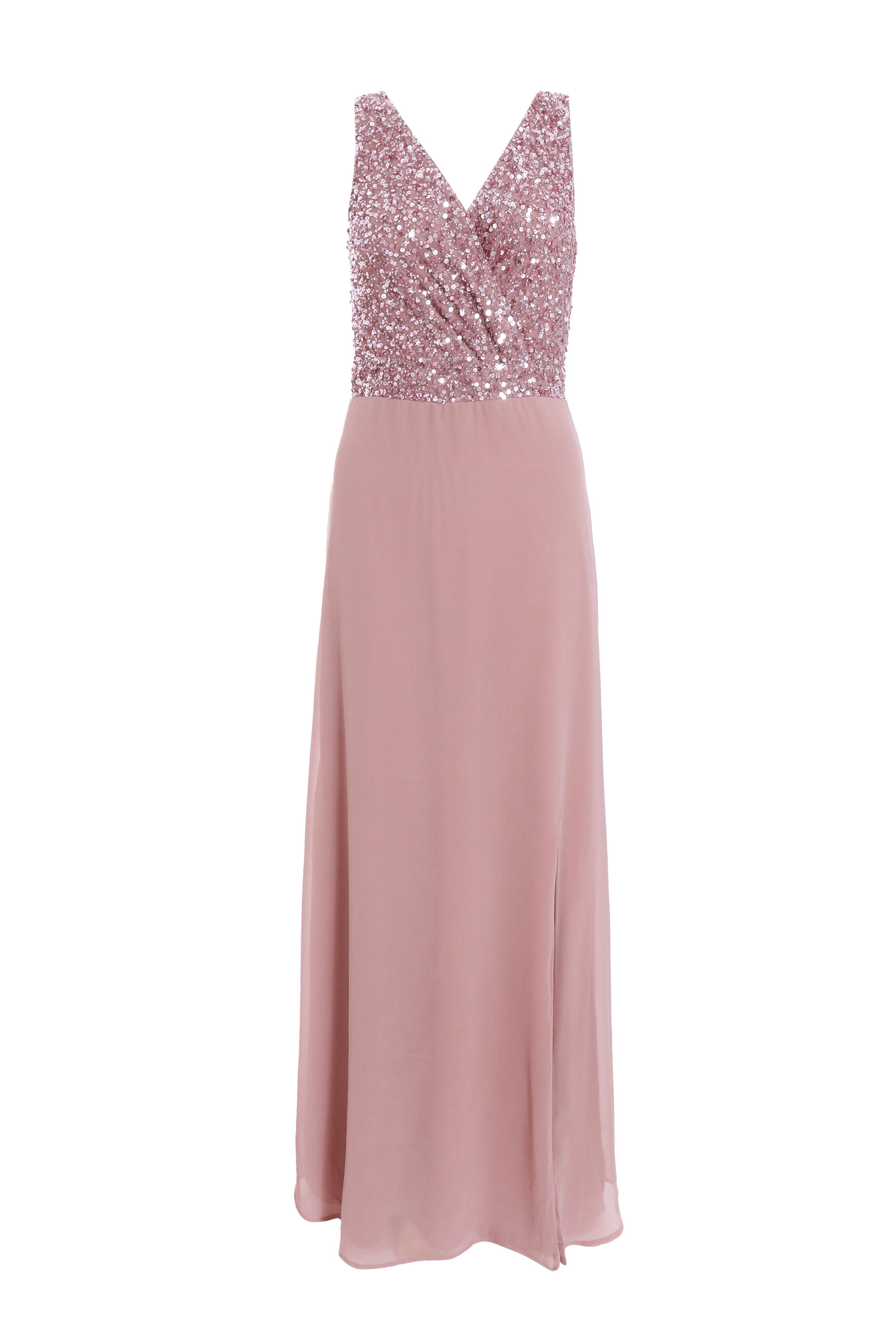Chiffon Pleated Top Long Dresses with Open Back Vintage Mauve Plus Size